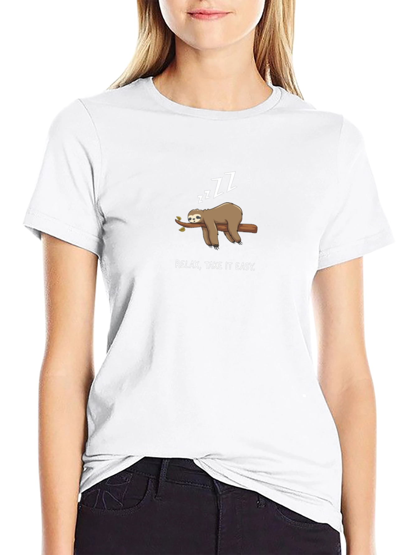 Relax Take It Easy Sloth Graphic Tee