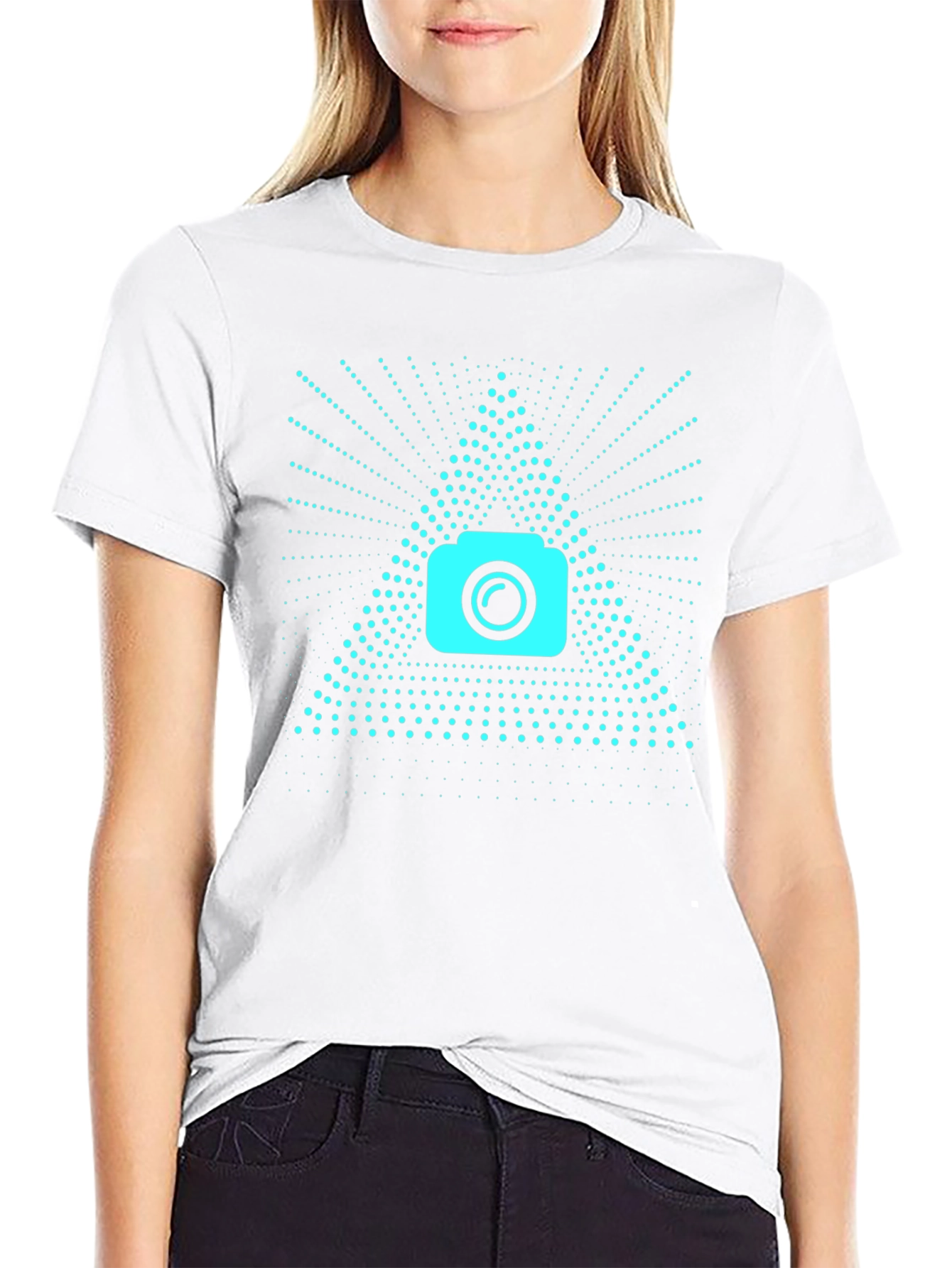 Camera Triangle Tee - Black Graphic T-Shirt