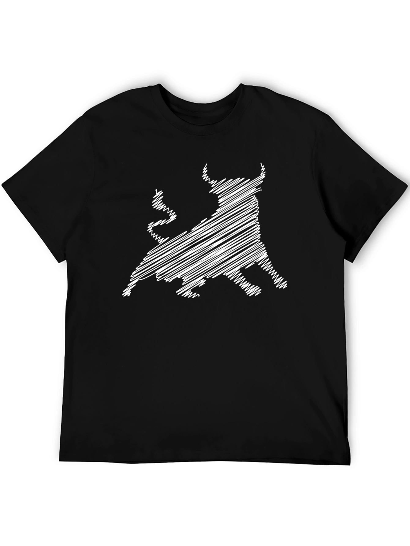 Bull Scribble Black T-Shirt - Stylish Mens Tee