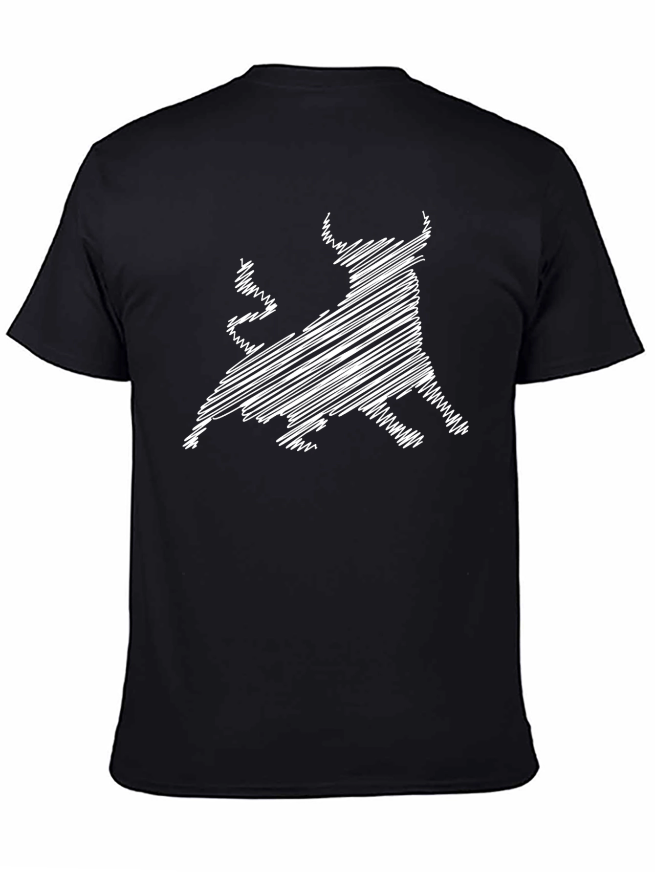 Bull Scribble Black T-Shirt - Stylish Mens Tee