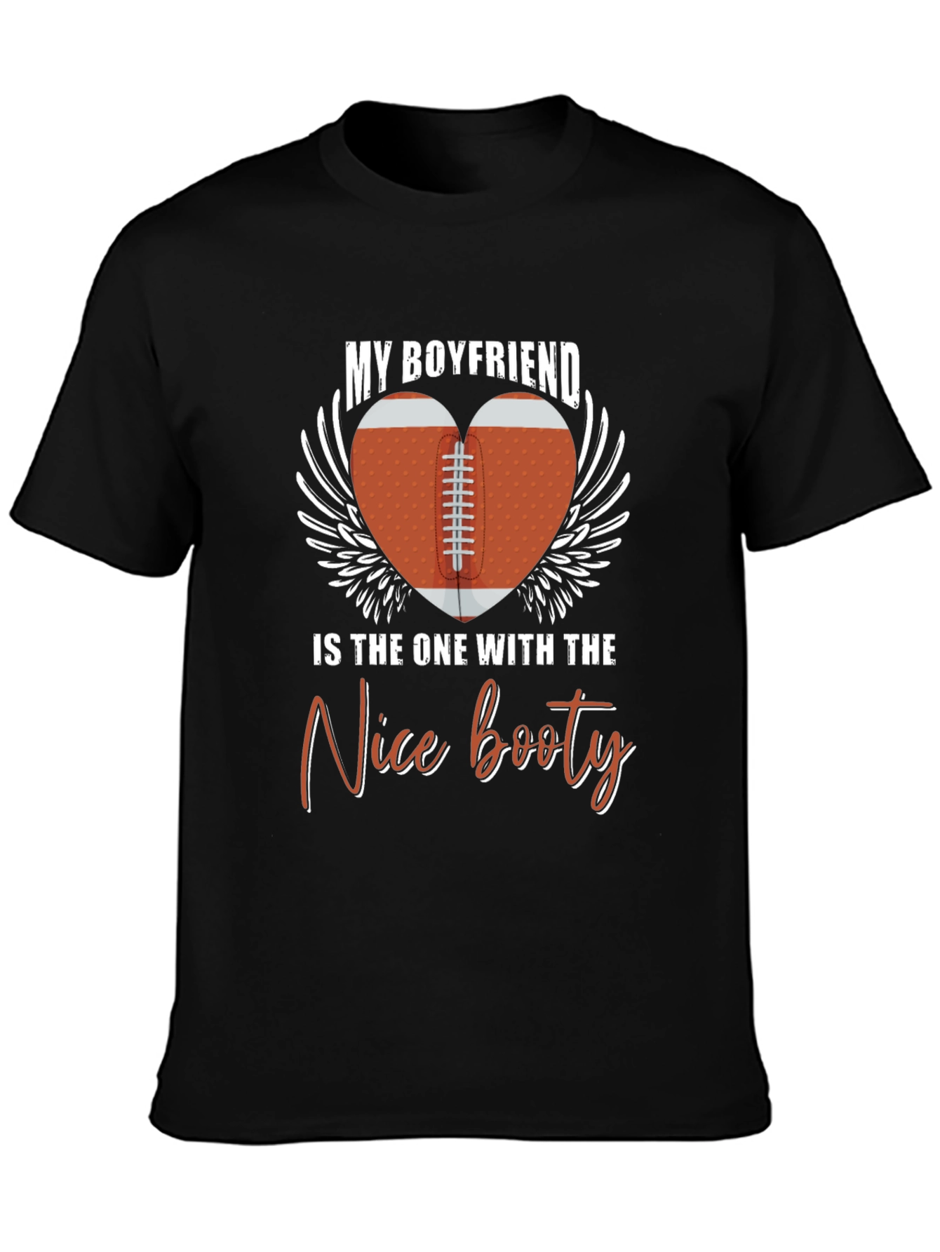 Boyfriend Nice Booty Football Heart Graphic Tee