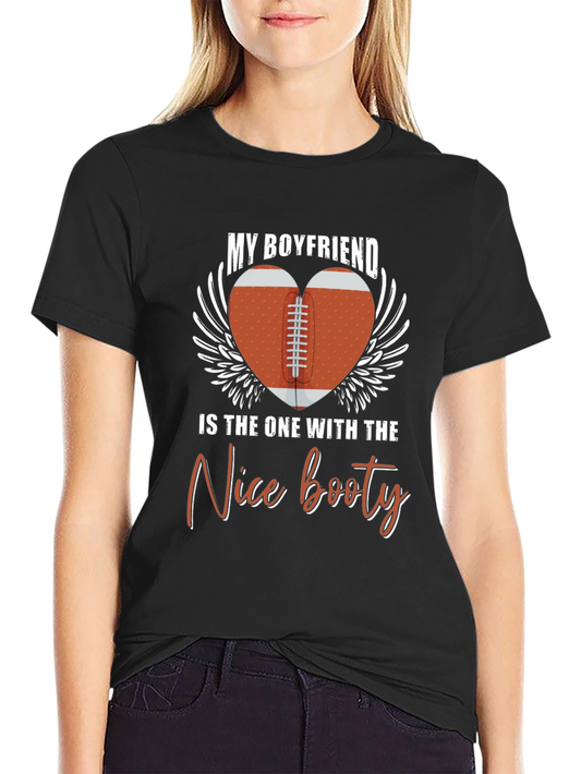 Boyfriend Nice Booty Football Heart Graphic Tee