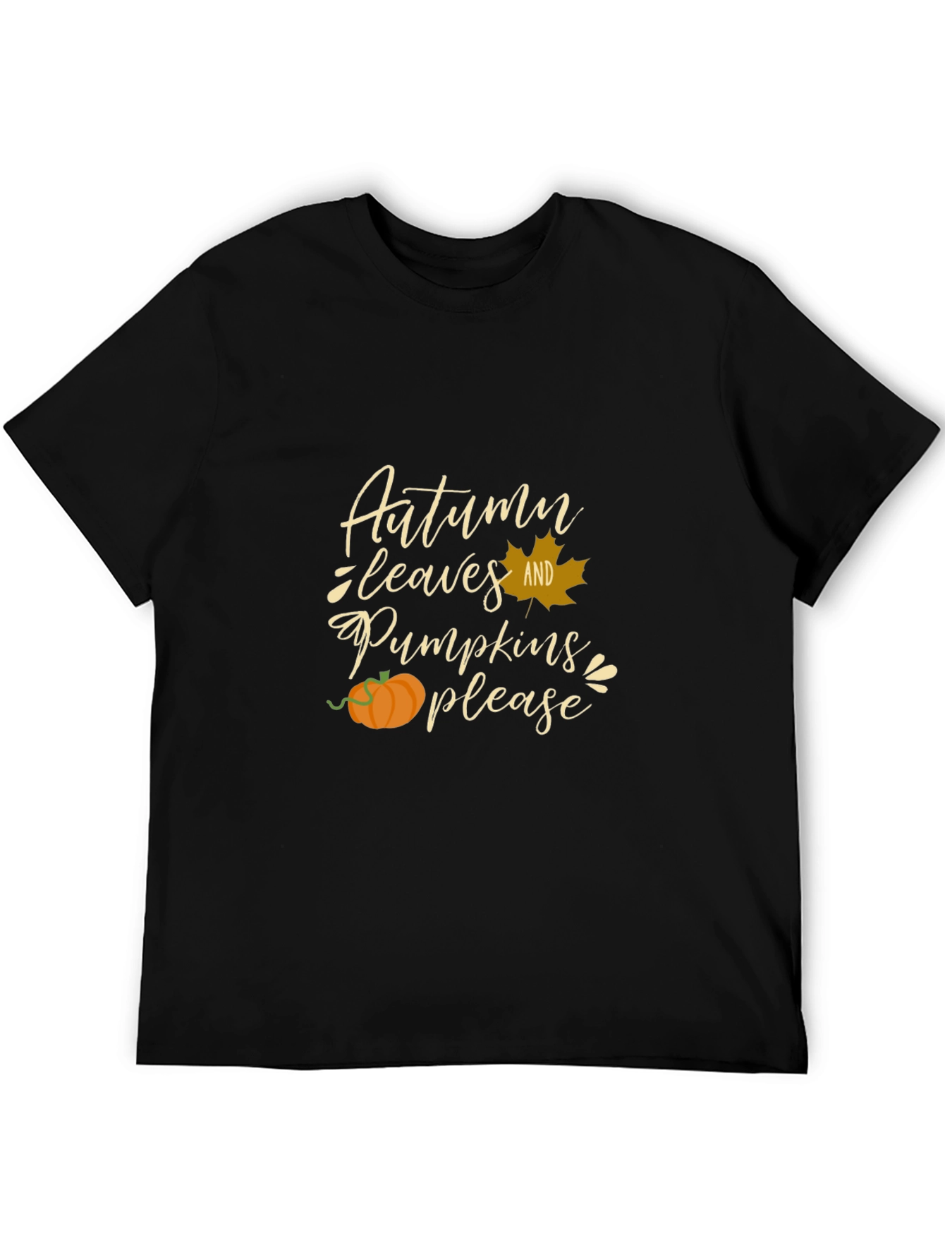 Autumn Leaves and Pumpkins Please Graphic Tee