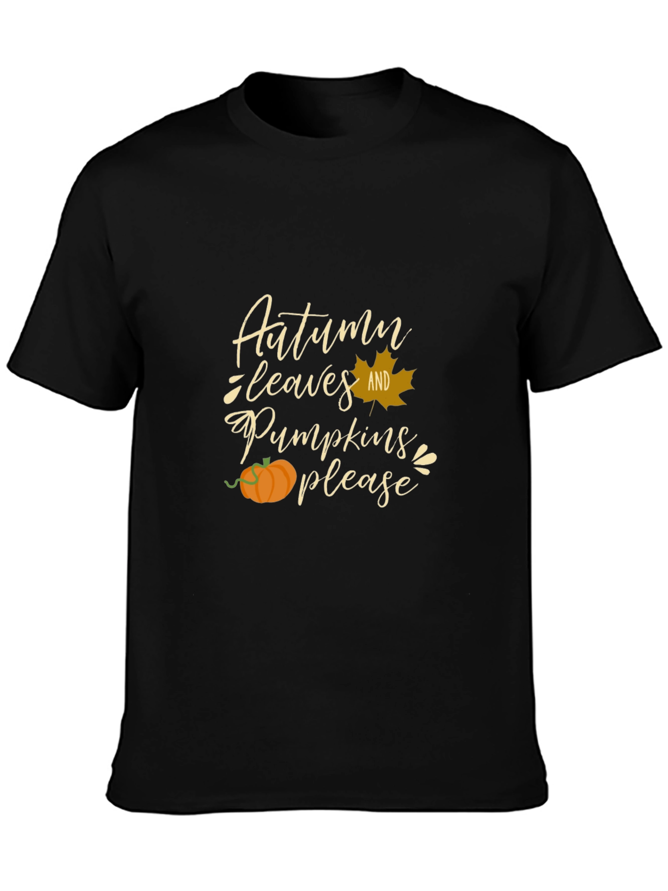Autumn Leaves and Pumpkins Please Graphic Tee
