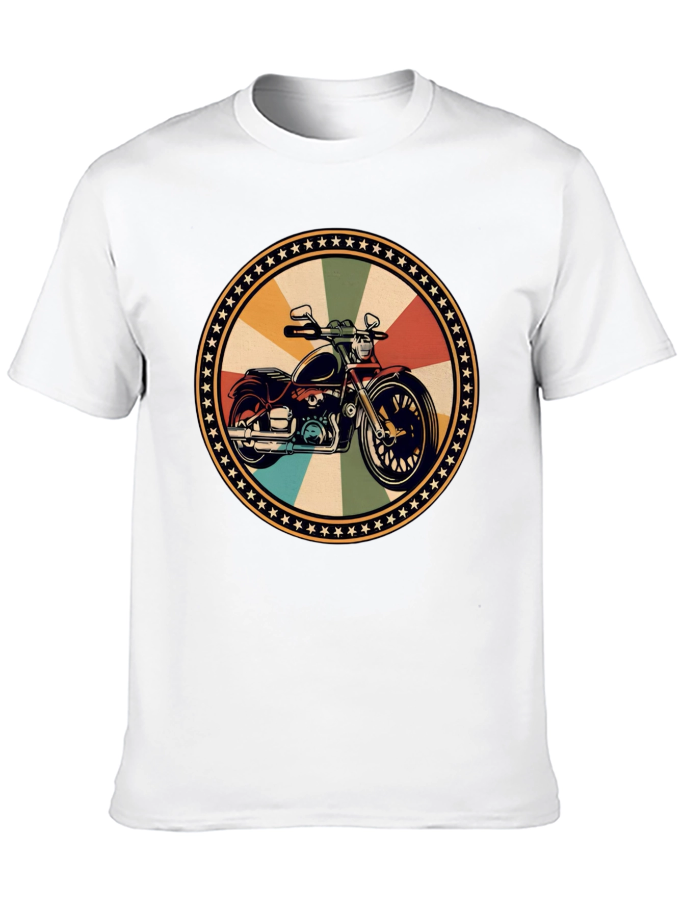 Retro Motorcycle Graphic Black T-Shirt