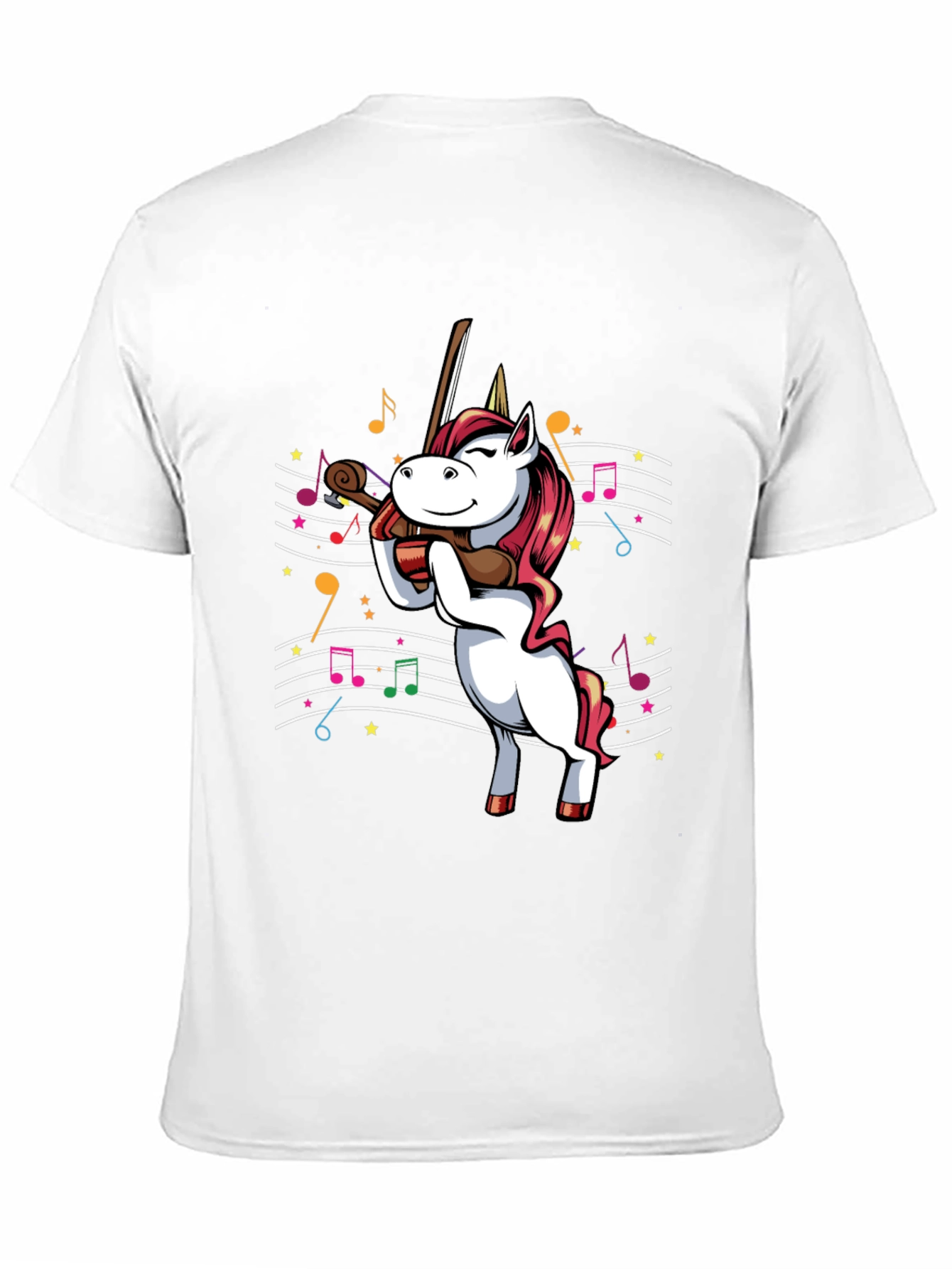 Unicorn Violinist Graphic T-Shirt - Black