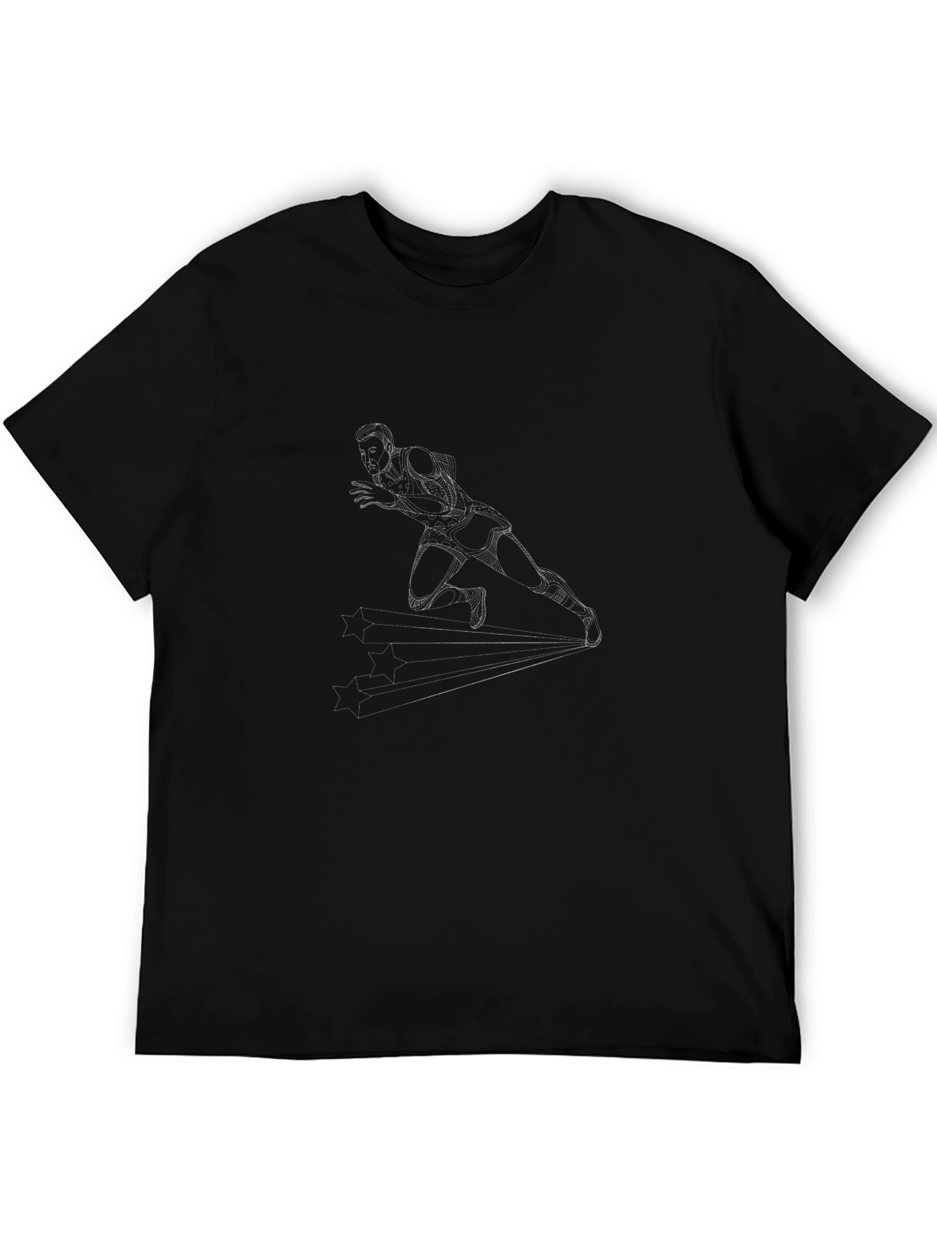 Runner Graphic Tee - Black Cotton Casual Wear
