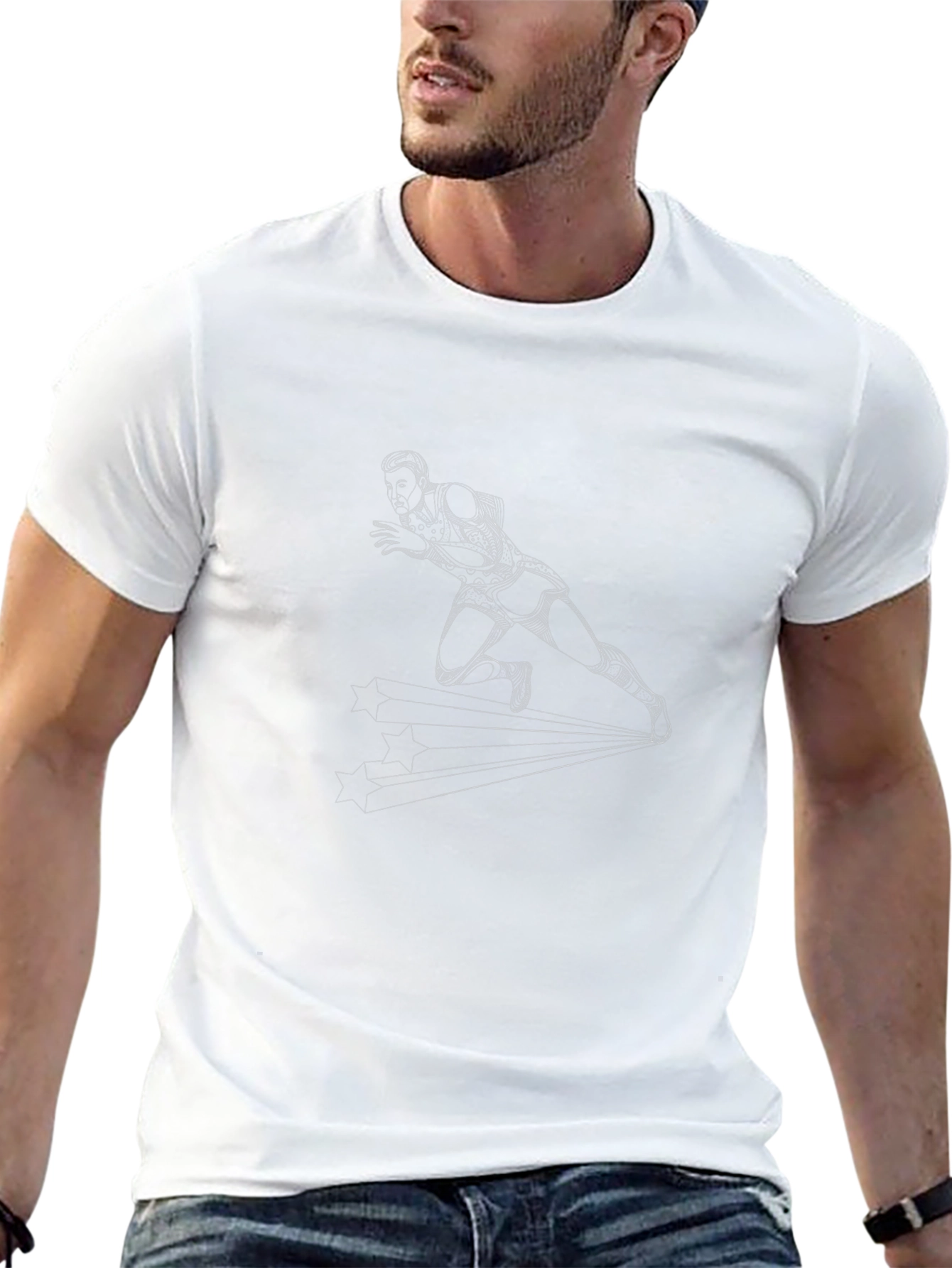 Runner Graphic Tee - Black Cotton Casual Wear