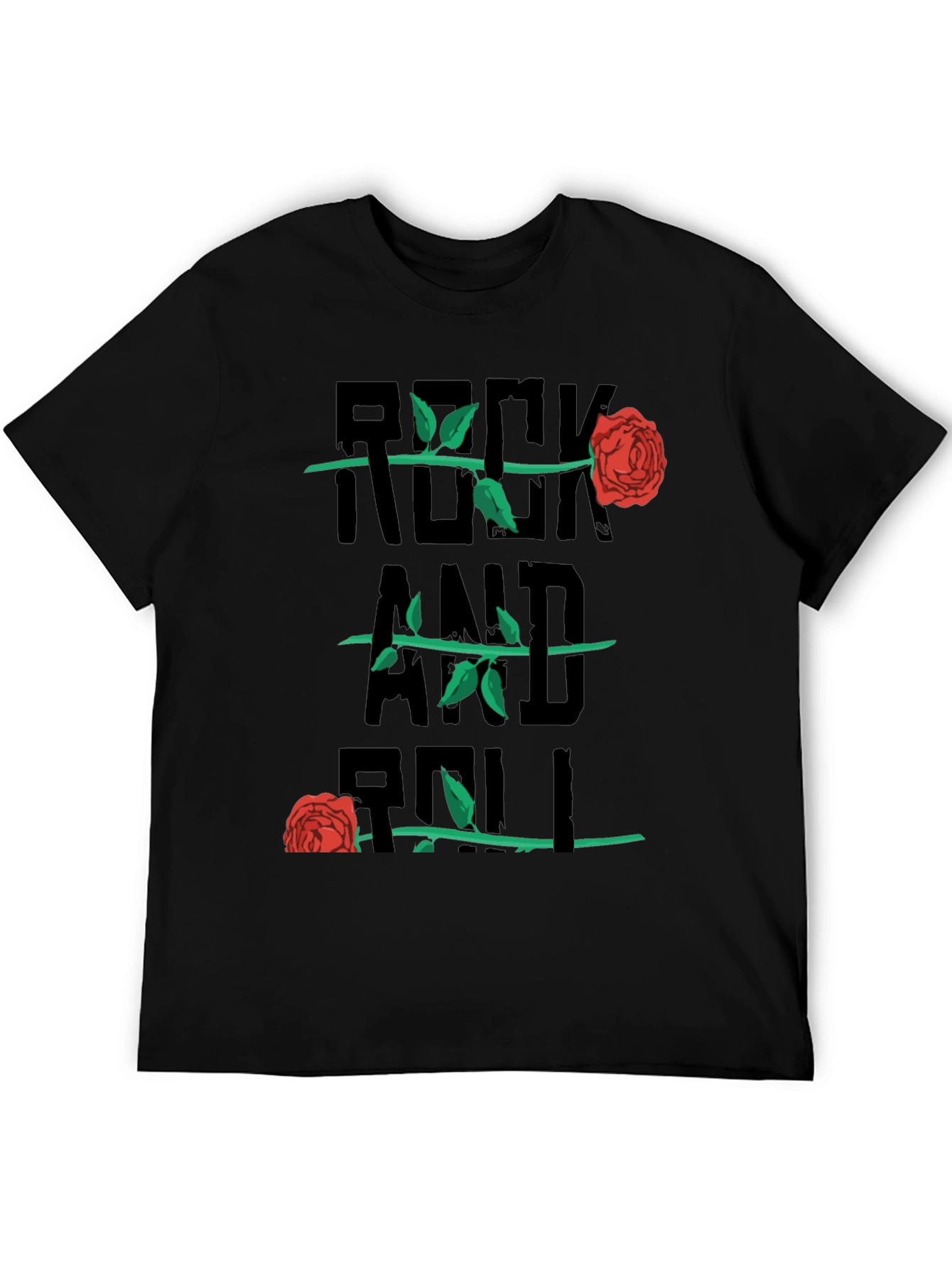 Rock and Roll Rose Graphic Tee - Black