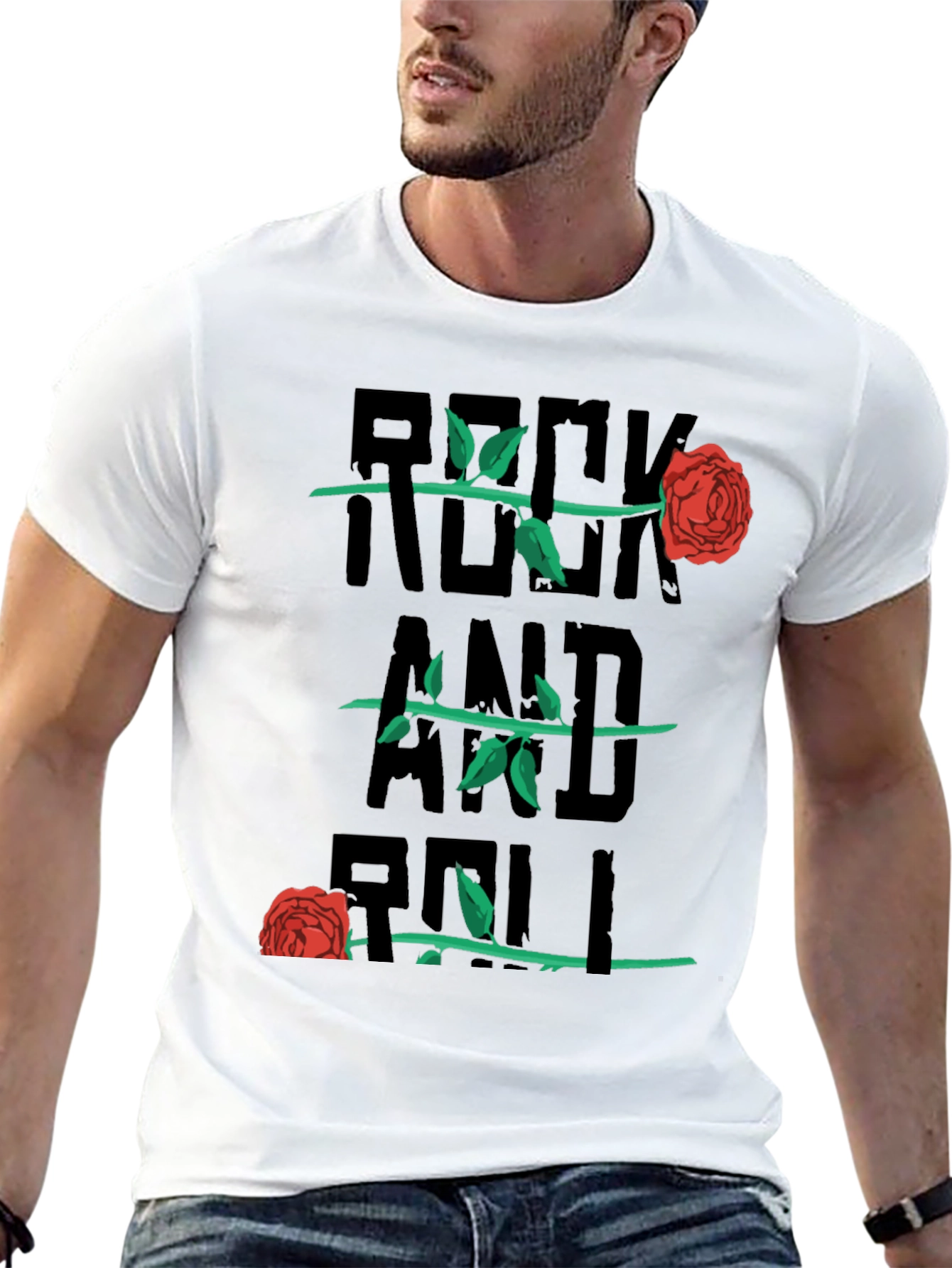 Rock and Roll Rose Graphic Tee - Black