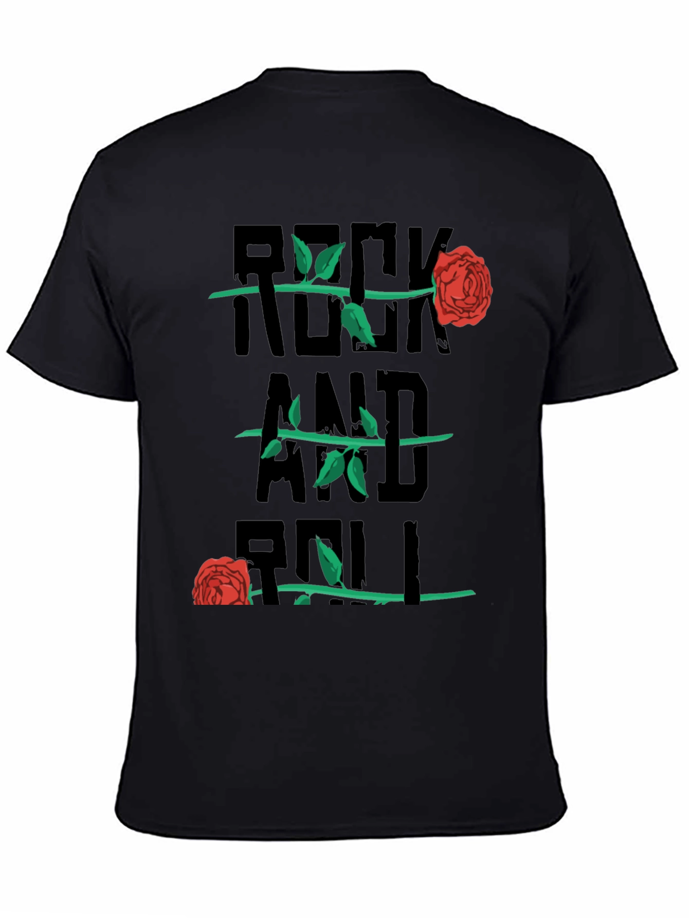 Rock and Roll Rose Graphic Tee - Black