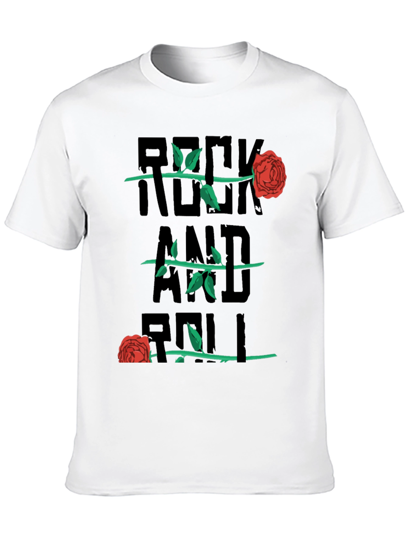 Rock and Roll Rose Graphic Tee - Black