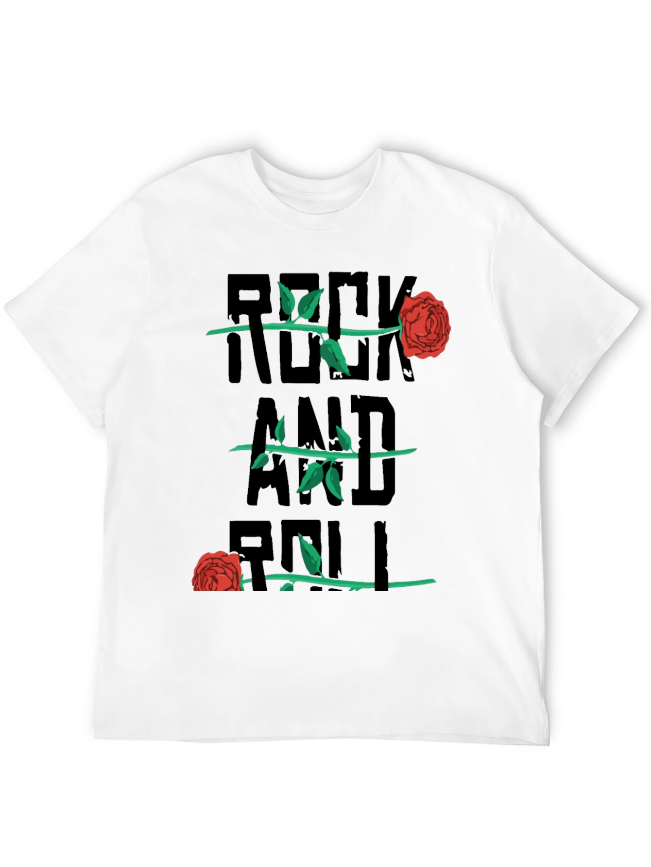 Rock and Roll Rose Graphic Tee - Black