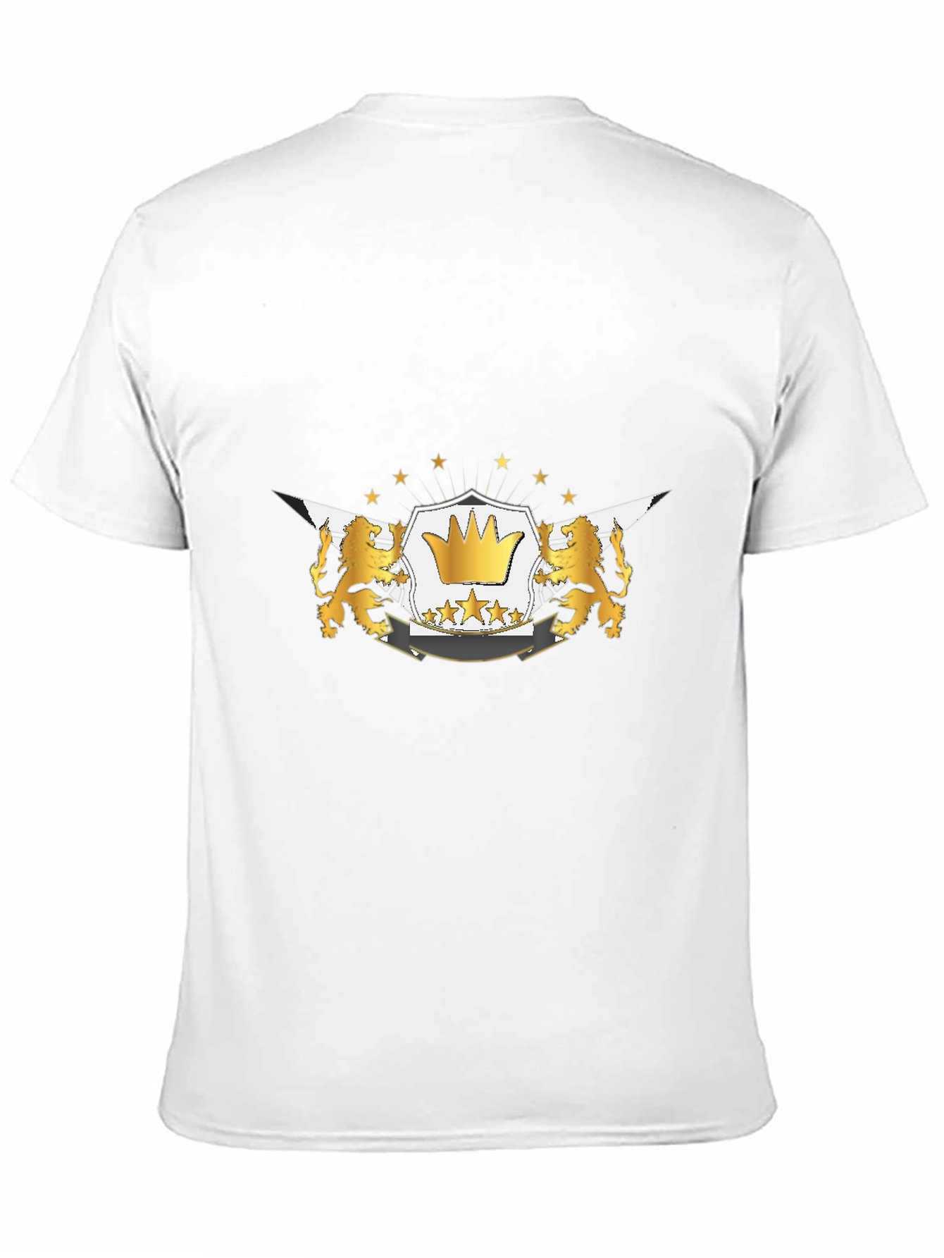 Black T-Shirt with Gold Crown Graphic
