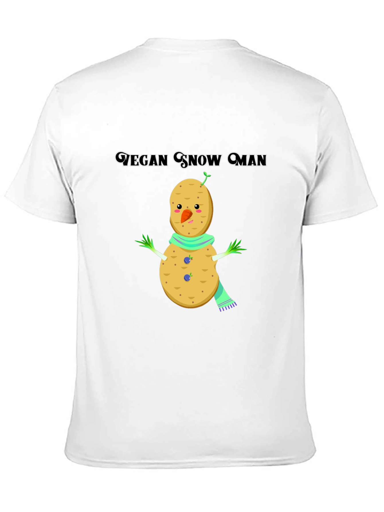 Vegan Snowman Graphic Tee -  Quirky Plant-Based Humor