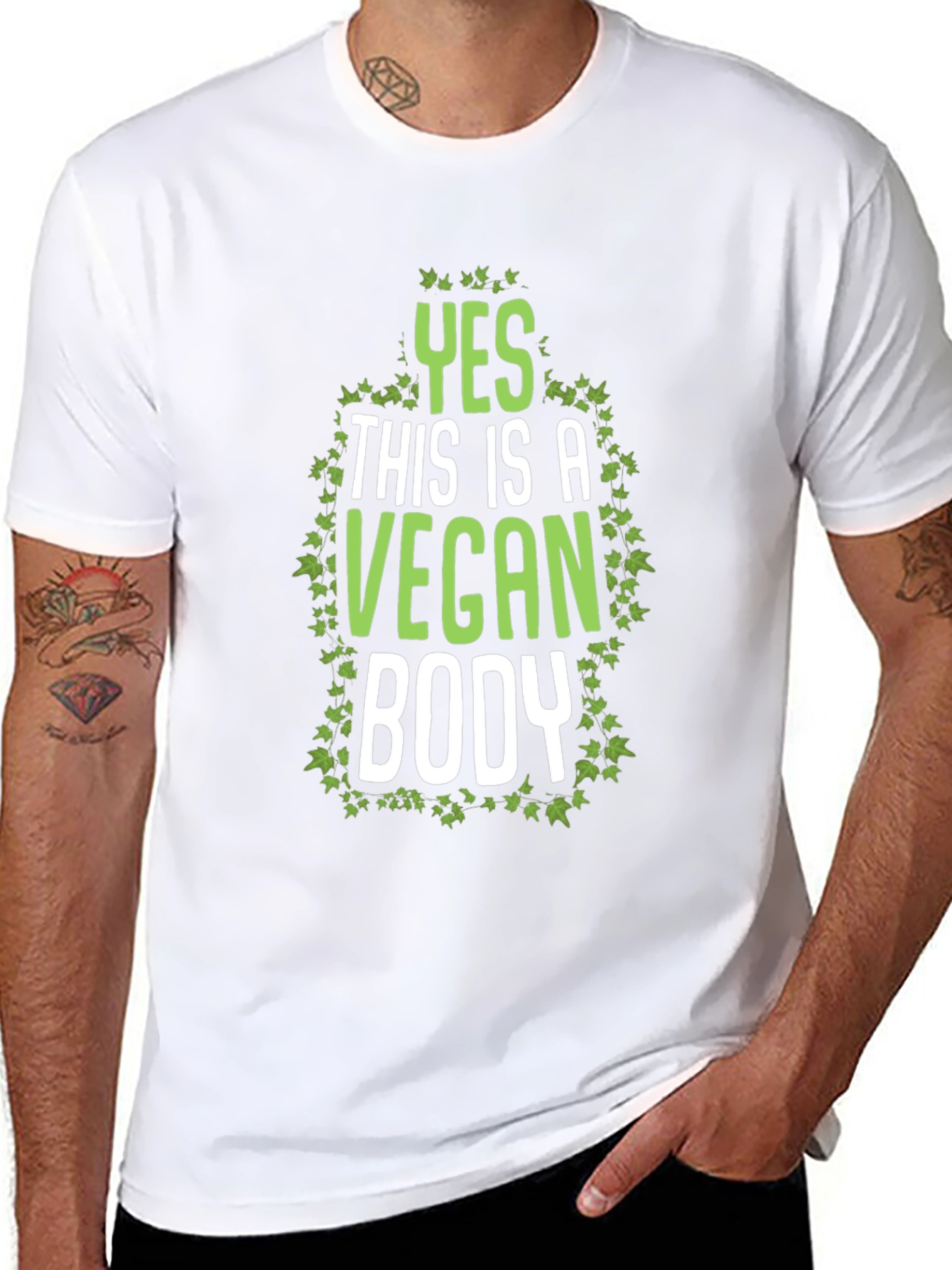 Vegan Body T-Shirt - Green Ivy Design