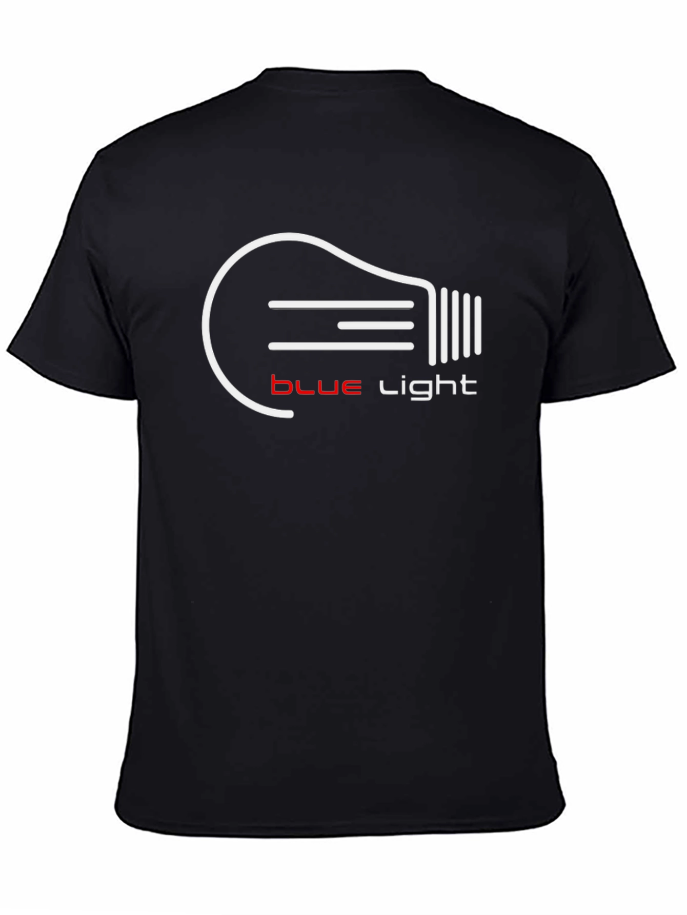 Blue Light Graphic Tee - Black Cotton T-Shirt