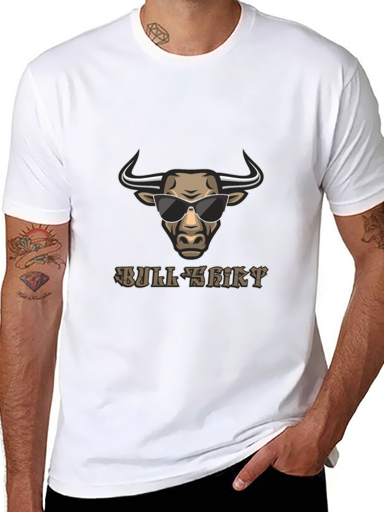 Bull Shirt Graphic Tee - Cool Bull with Shades!