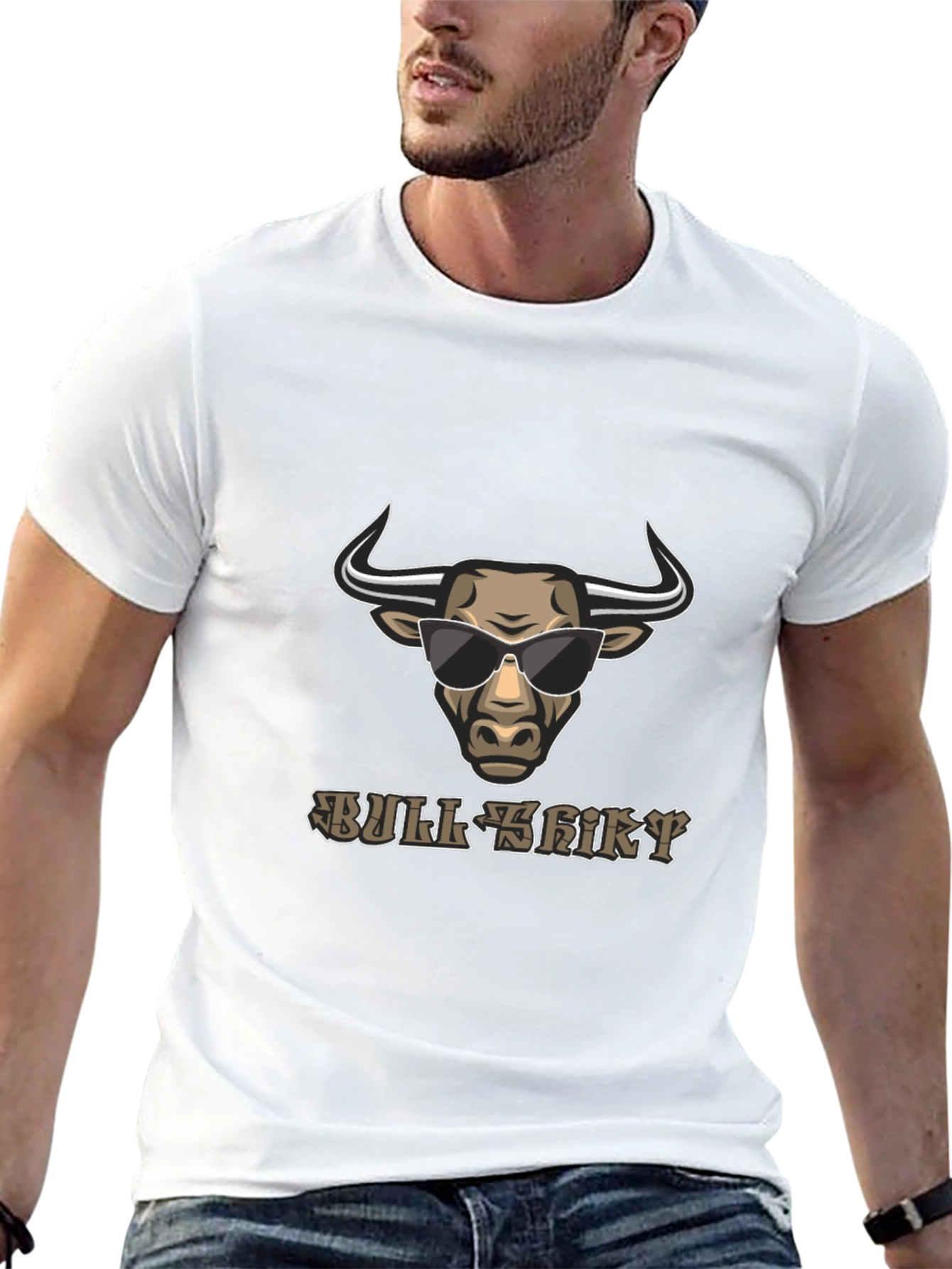 Bull Shirt Graphic Tee - Cool Bull with Shades!