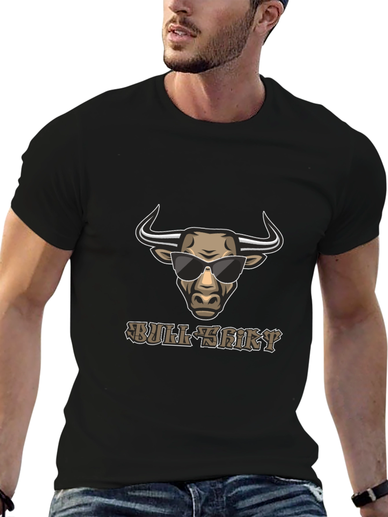Bull Shirt Graphic Tee - Cool Bull with Shades!