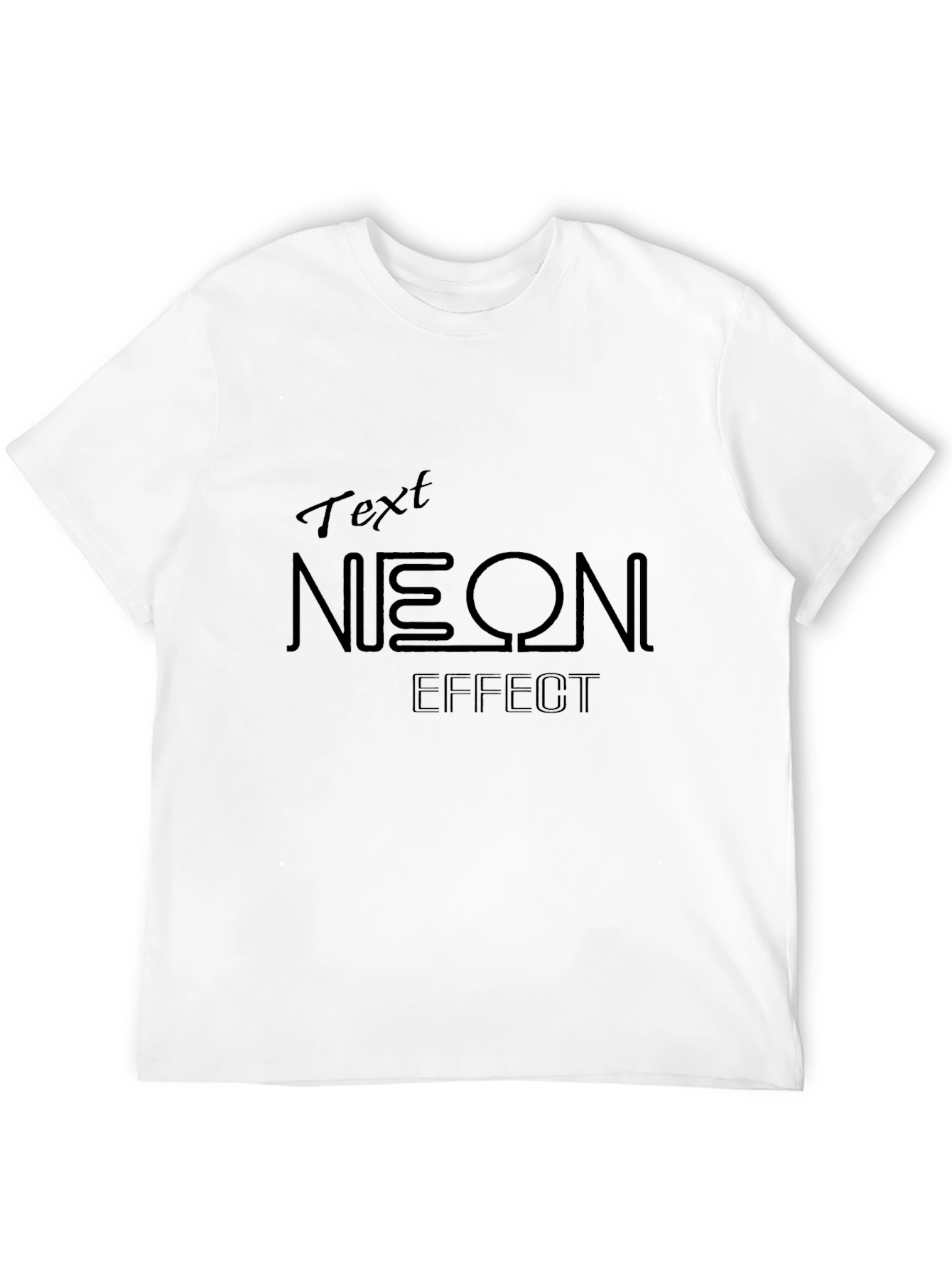 Black Neon Effect Graphic Tee