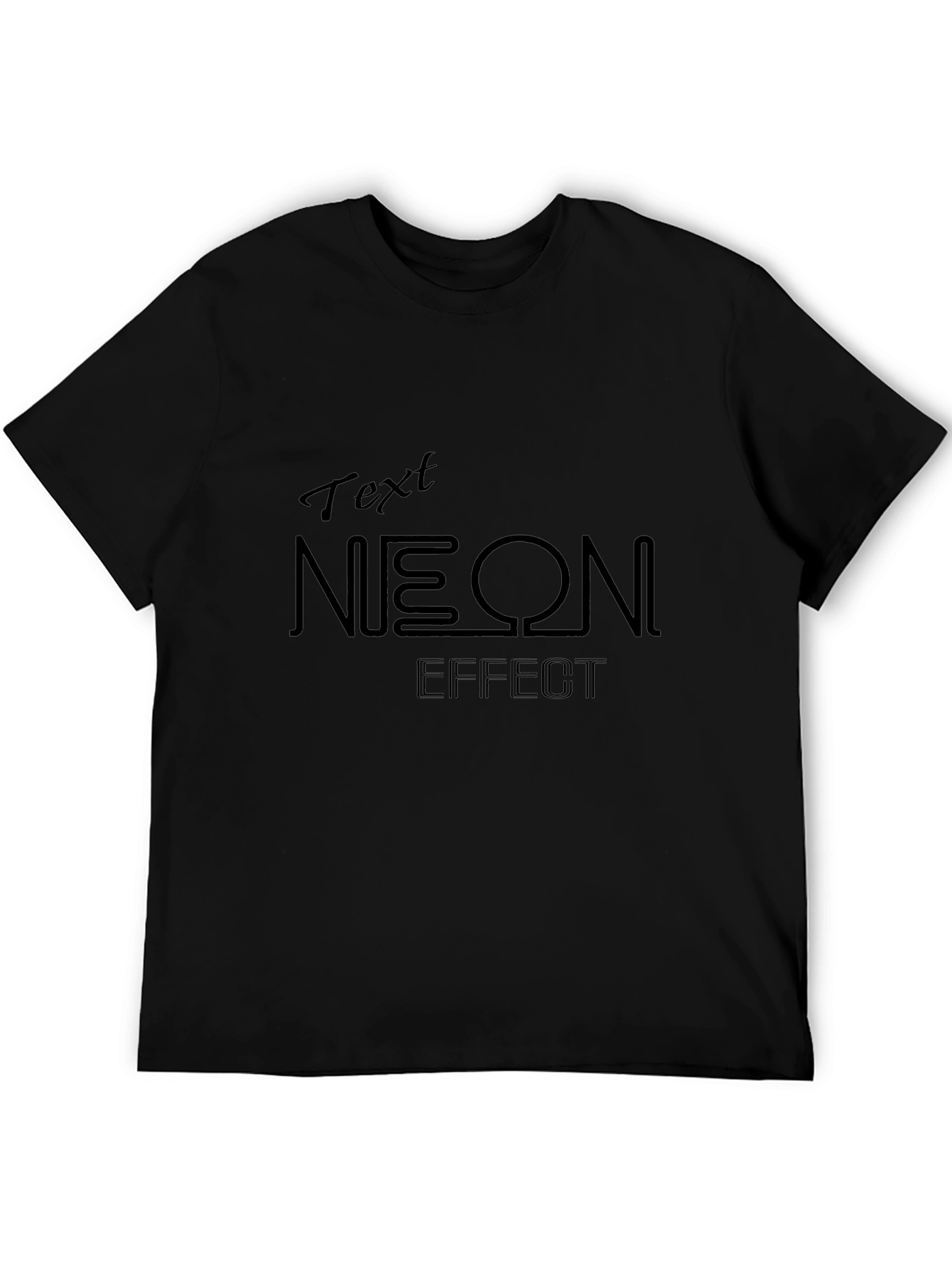 Black Neon Effect Graphic Tee