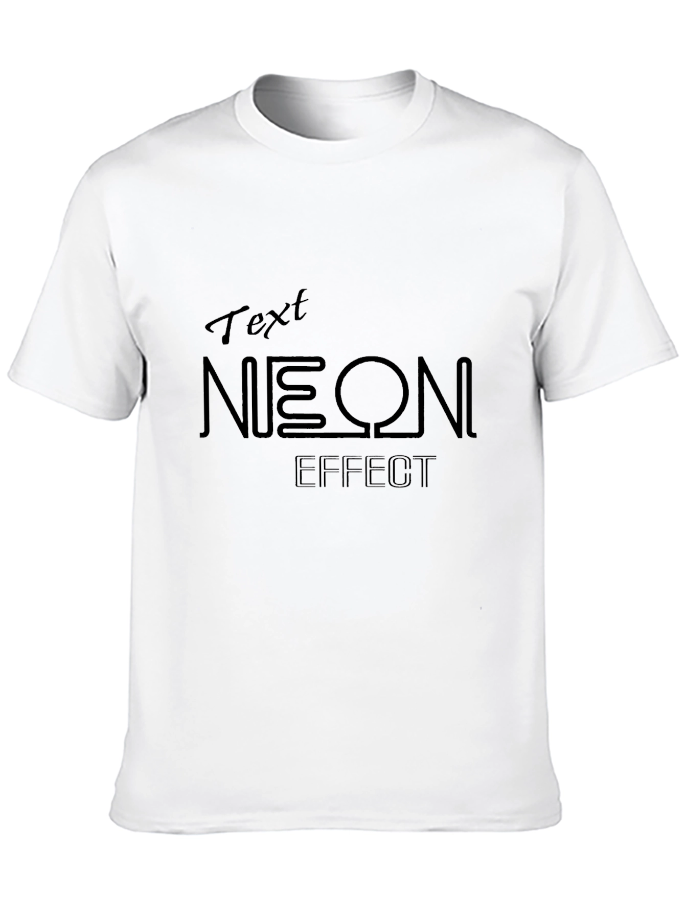 Black Neon Effect Graphic Tee
