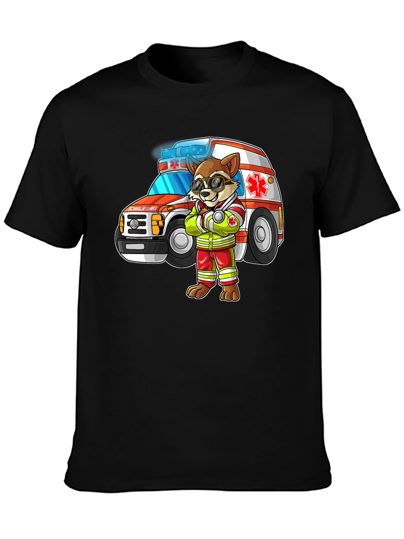 Cartoon Ambulance Dog T-Shirt