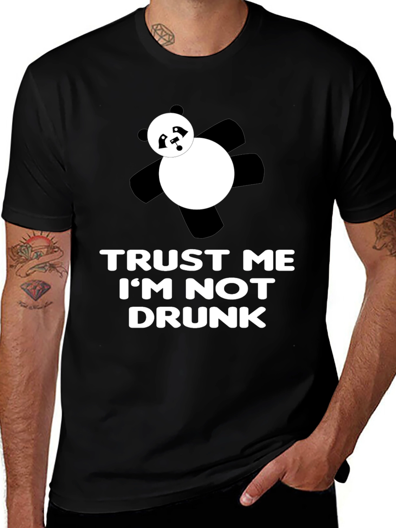 Trust Me Im Not Drunk T-Shirt Panda Graphic