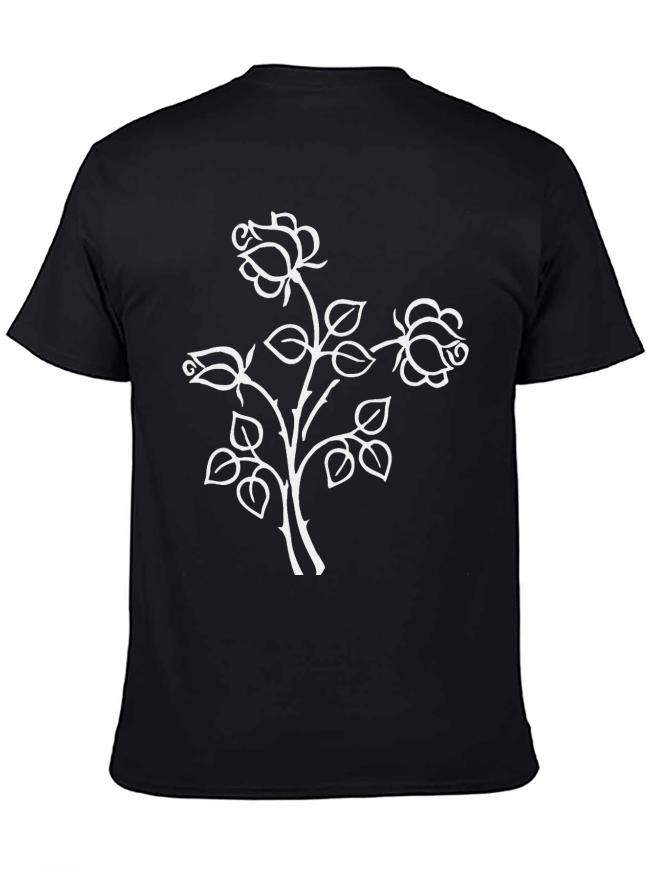 Black Rose T-Shirt: Floral Botanical Design
