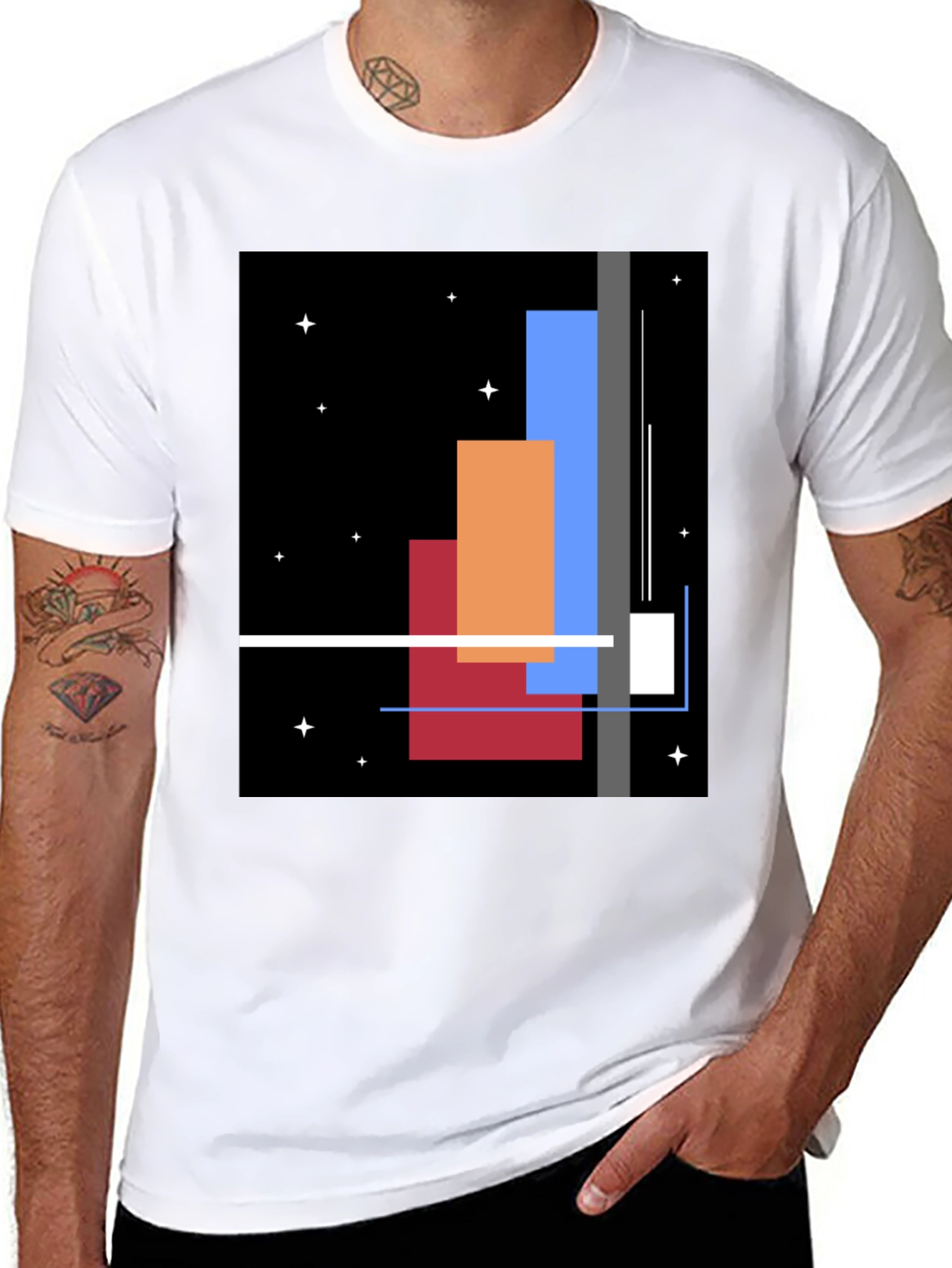 Abstract Geometric Art T-Shirt - Modern Graphic Tee