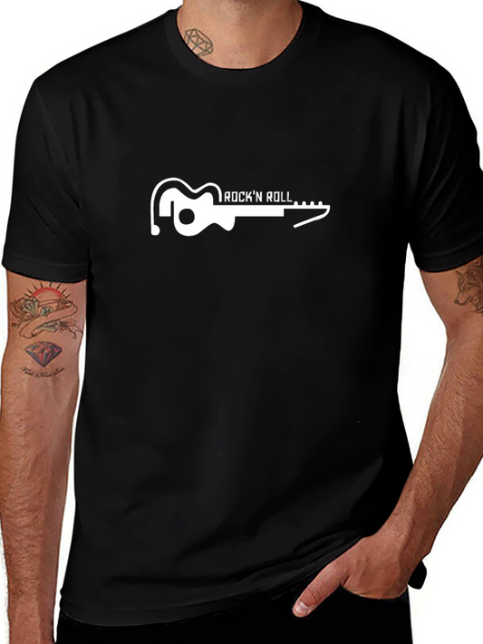 RocknRoll Guitar Graphic T-Shirt - Classic Black