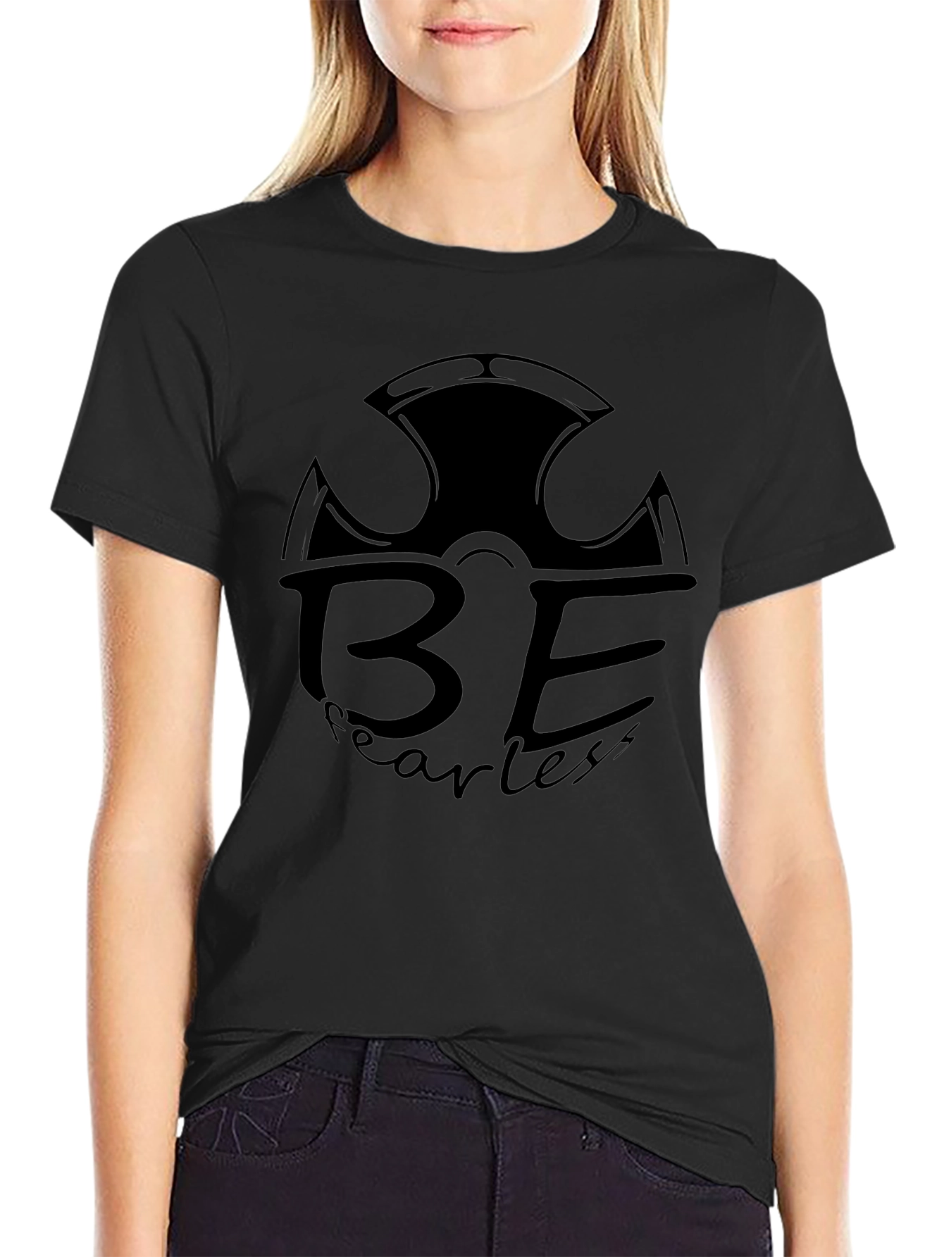 Be Fearless Black Graphic T-Shirt
