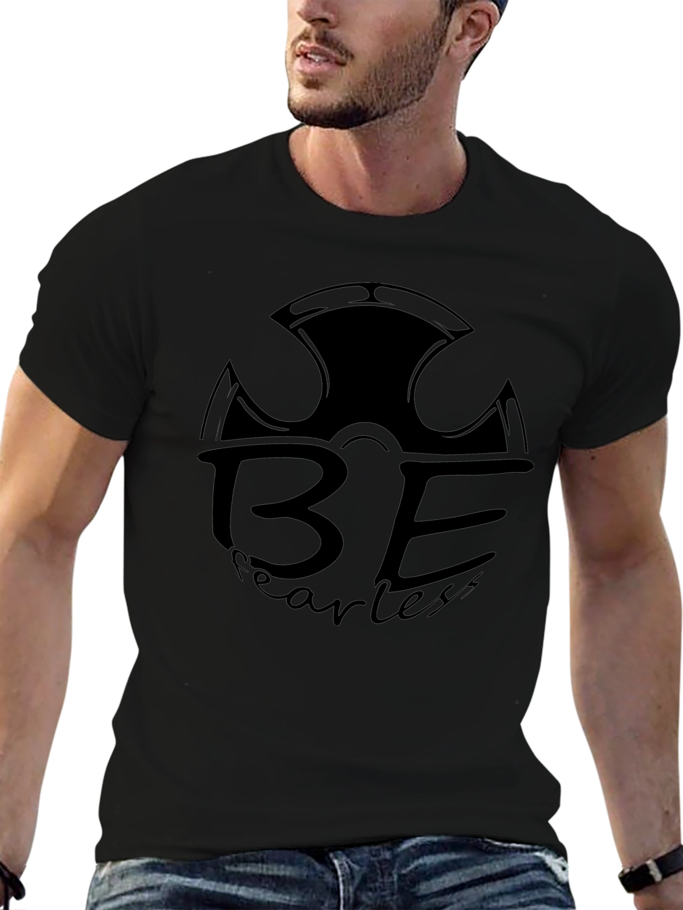 Be Fearless Black Graphic T-Shirt
