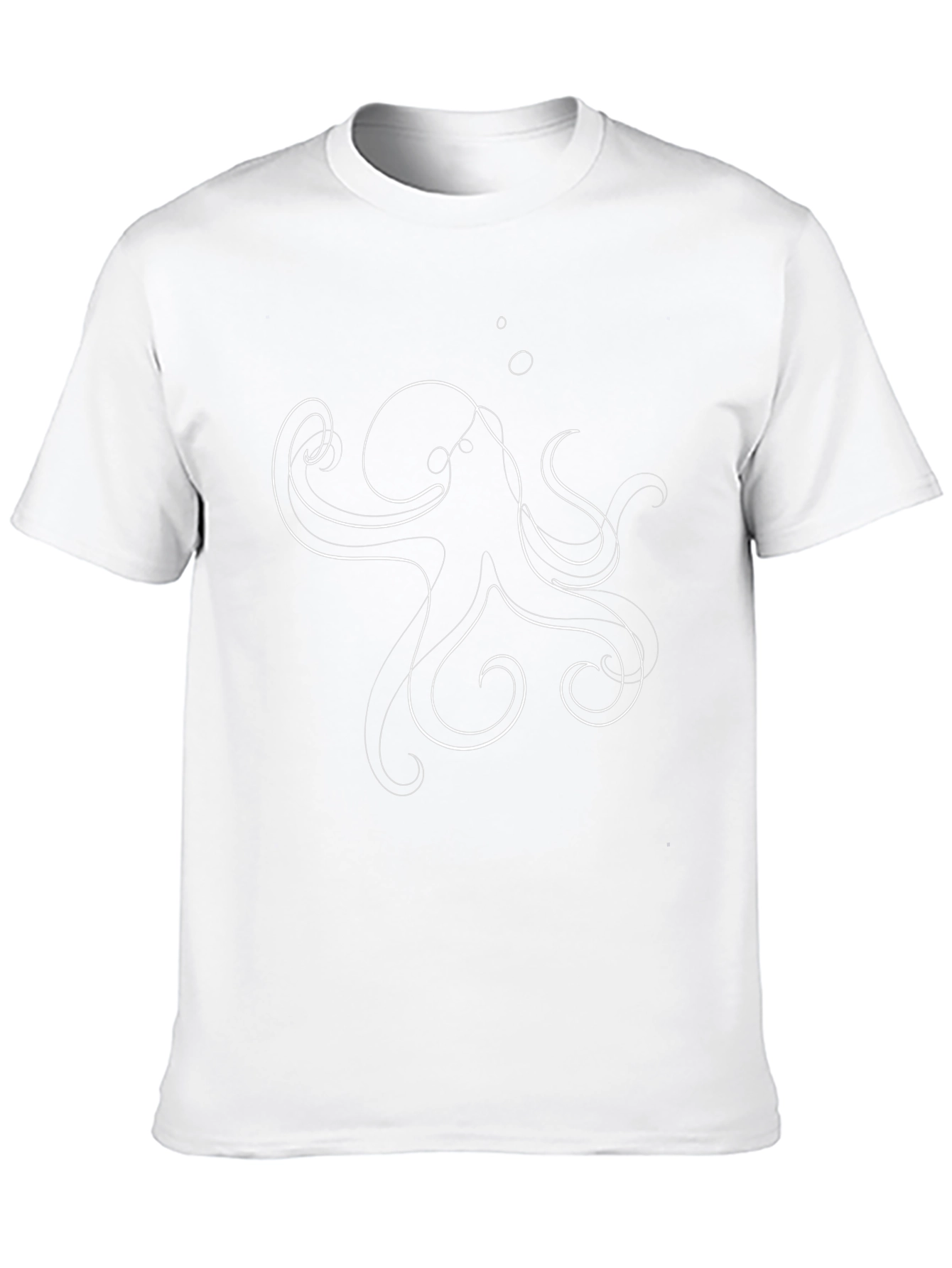 Abstract Octopus Graphic Tee - Black Cotton T-Shirt