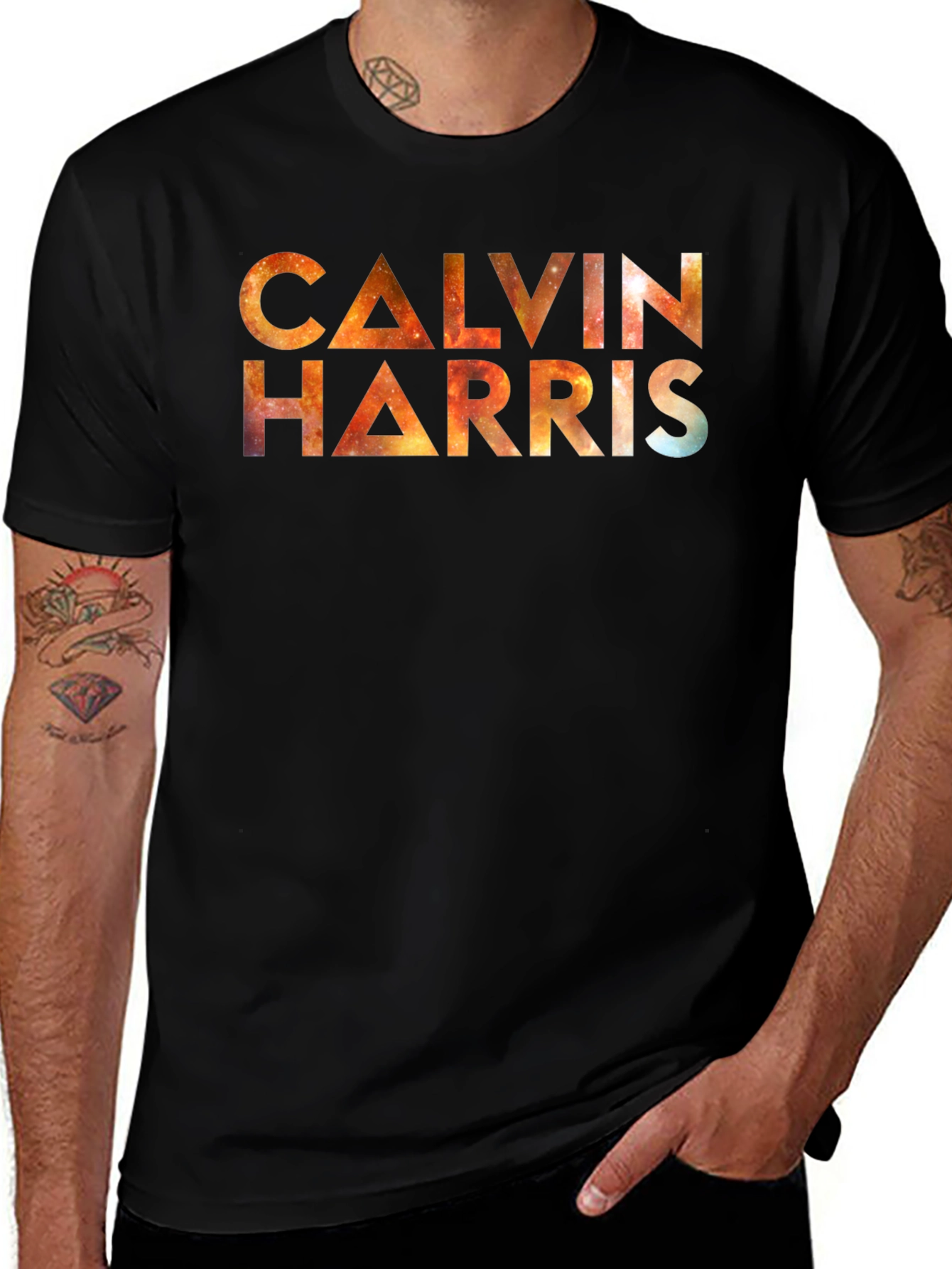 Calvin Harris Galaxy Graphic Black T-Shirt
