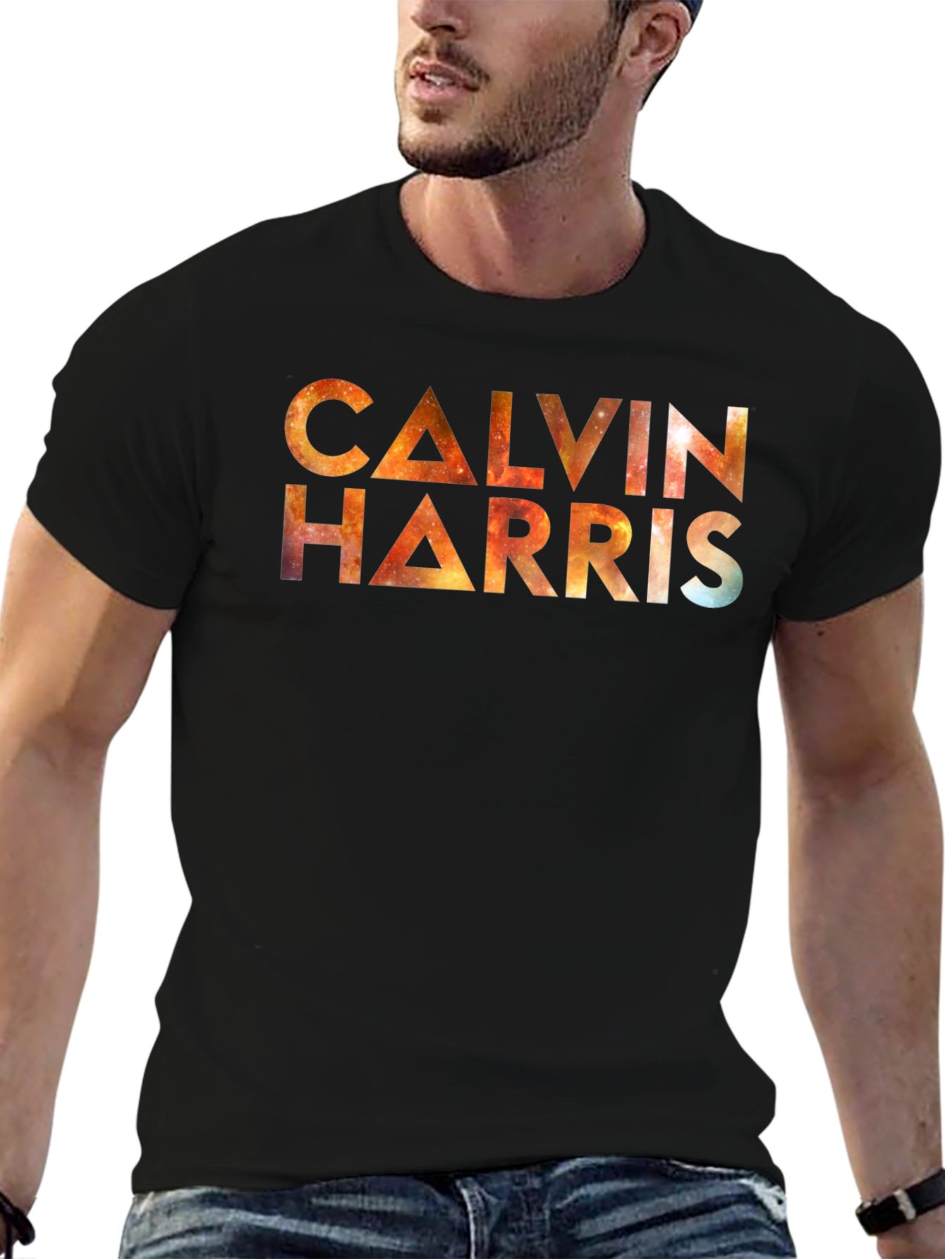 Calvin Harris Galaxy Graphic Black T-Shirt