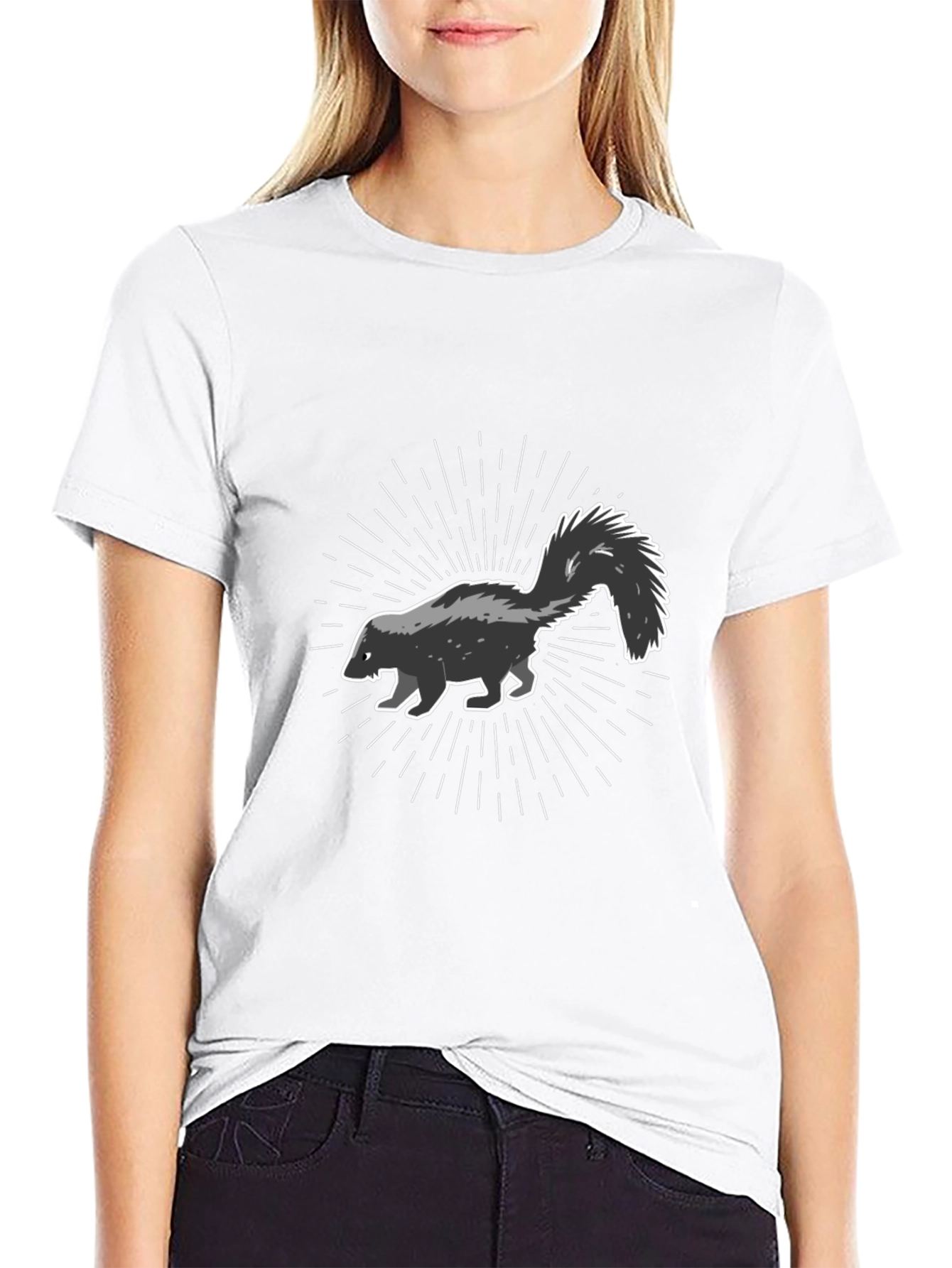 Skunk Graphic Black T-Shirt - Mens Casual Tee