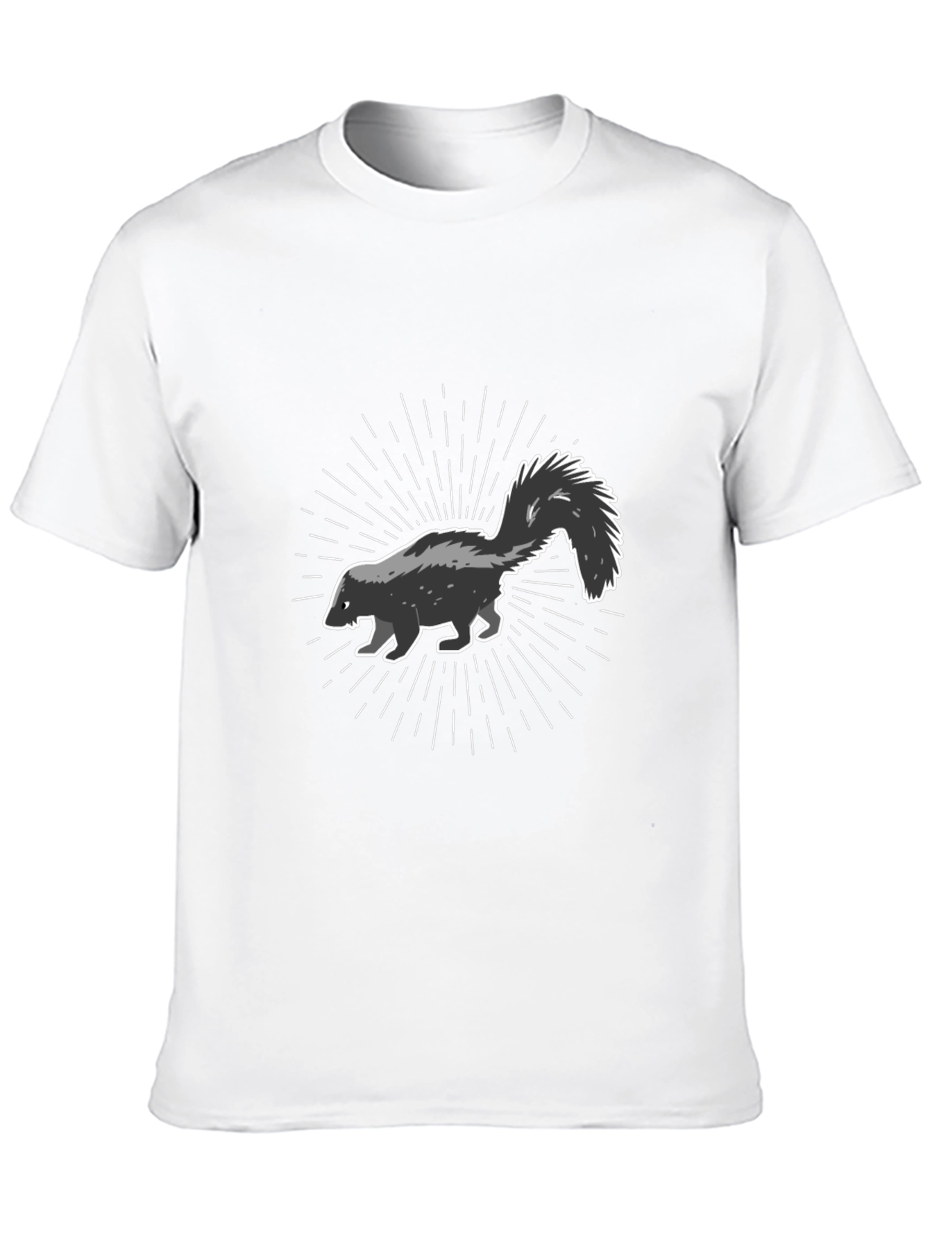 Skunk Graphic Black T-Shirt - Mens Casual Tee
