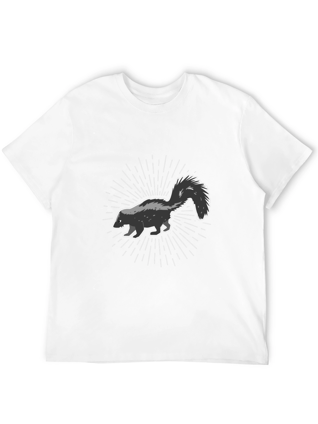 Skunk Graphic Black T-Shirt - Mens Casual Tee