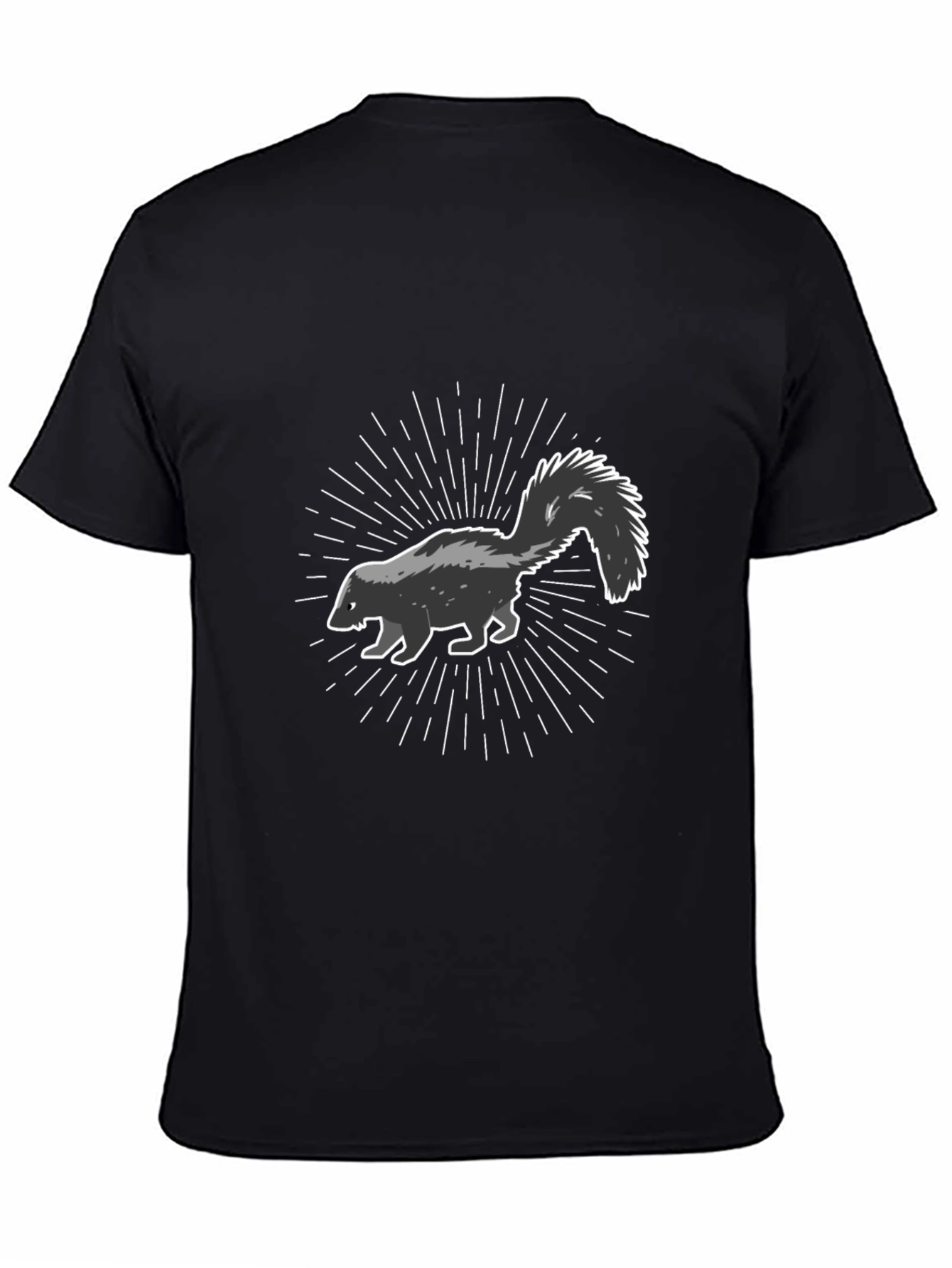 Skunk Graphic Black T-Shirt - Mens Casual Tee