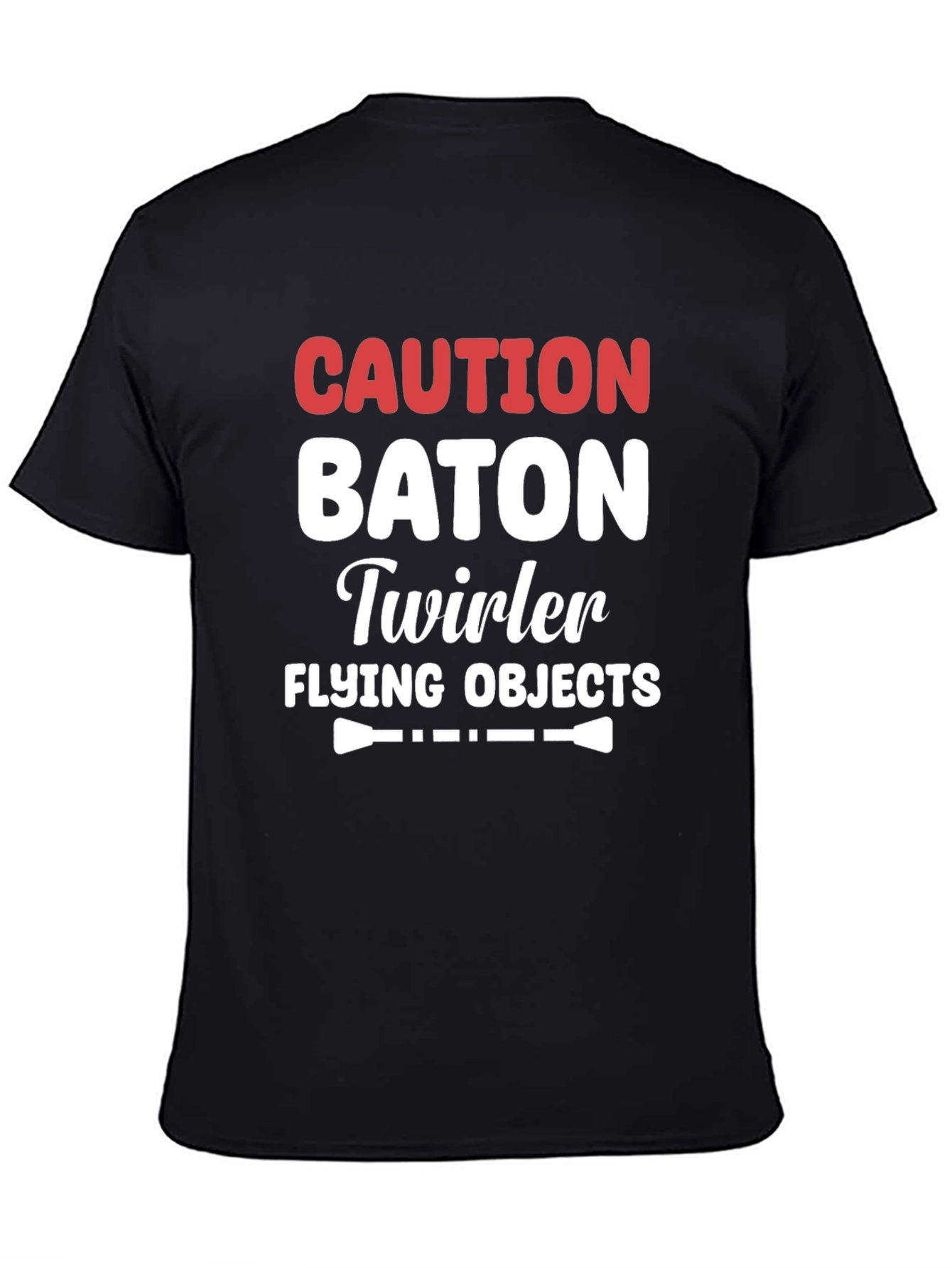 Caution Baton Twirler Flying Objects T-Shirt