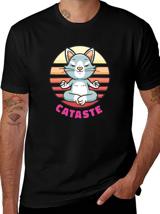 Cataste Yoga Cat T-Shirt - Meditating Feline Tee