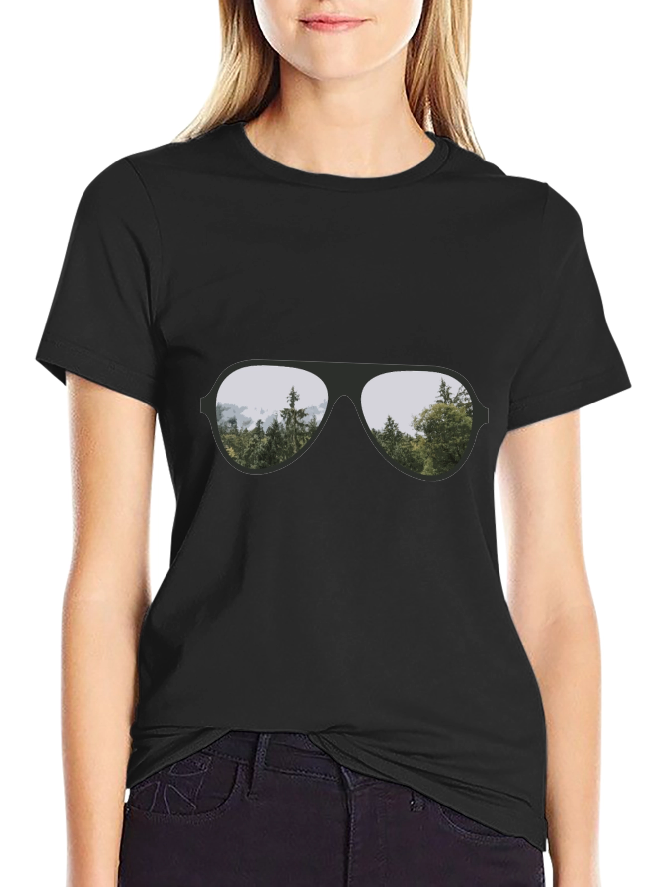 Cool Aviator Sunglasses Reflective T-Shirt