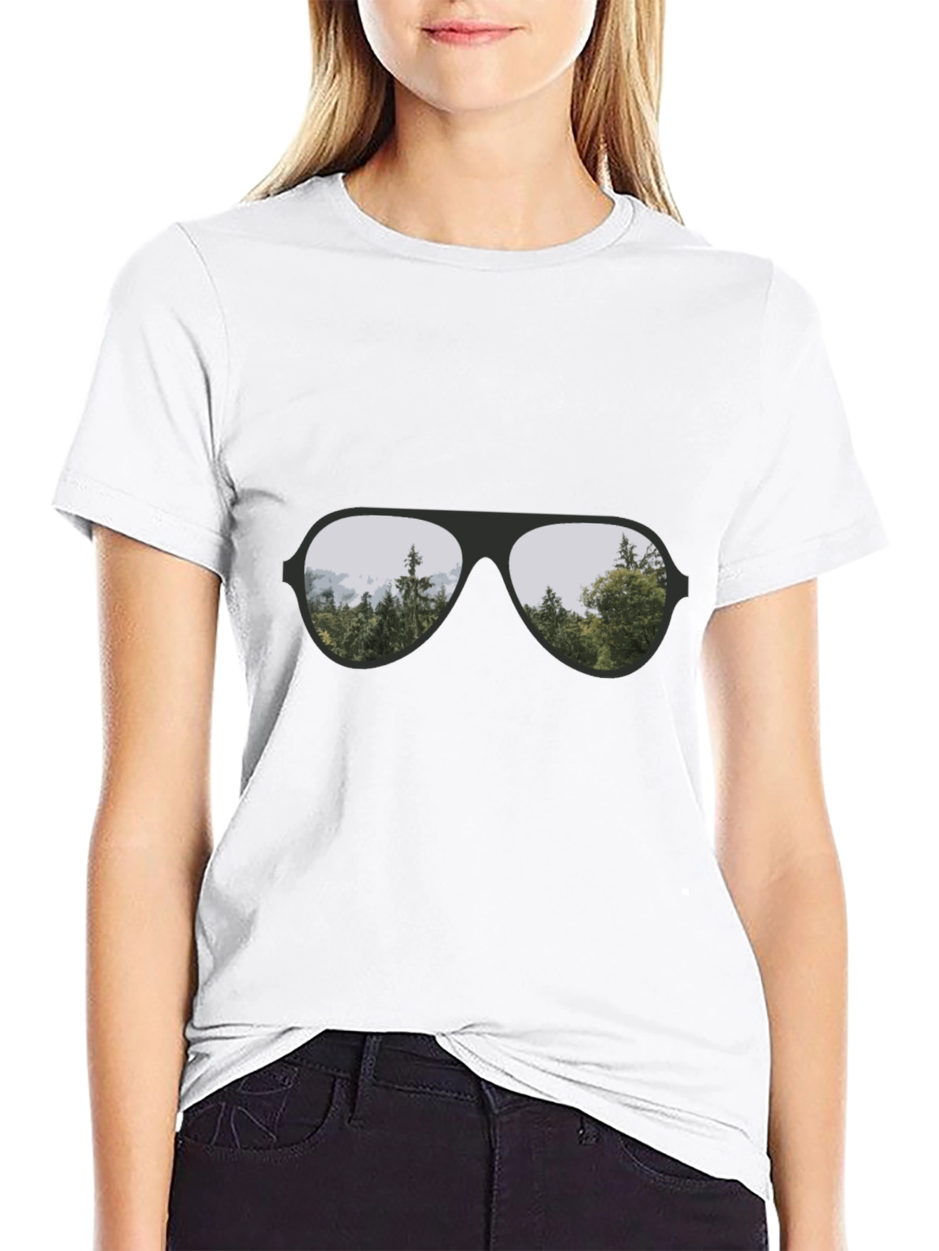 Cool Aviator Sunglasses Reflective T-Shirt