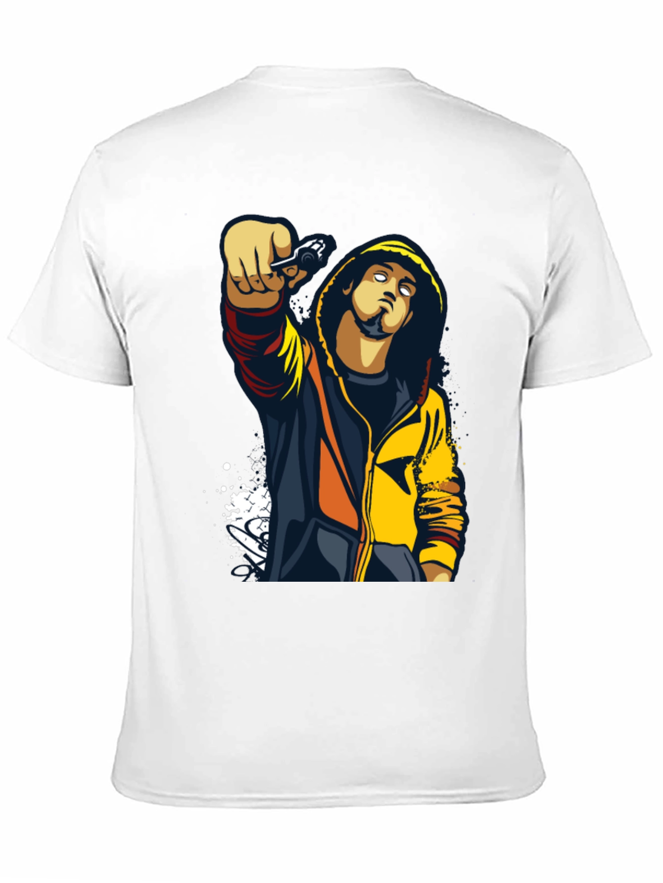 Urban Style Graphic Print Black T-Shirt