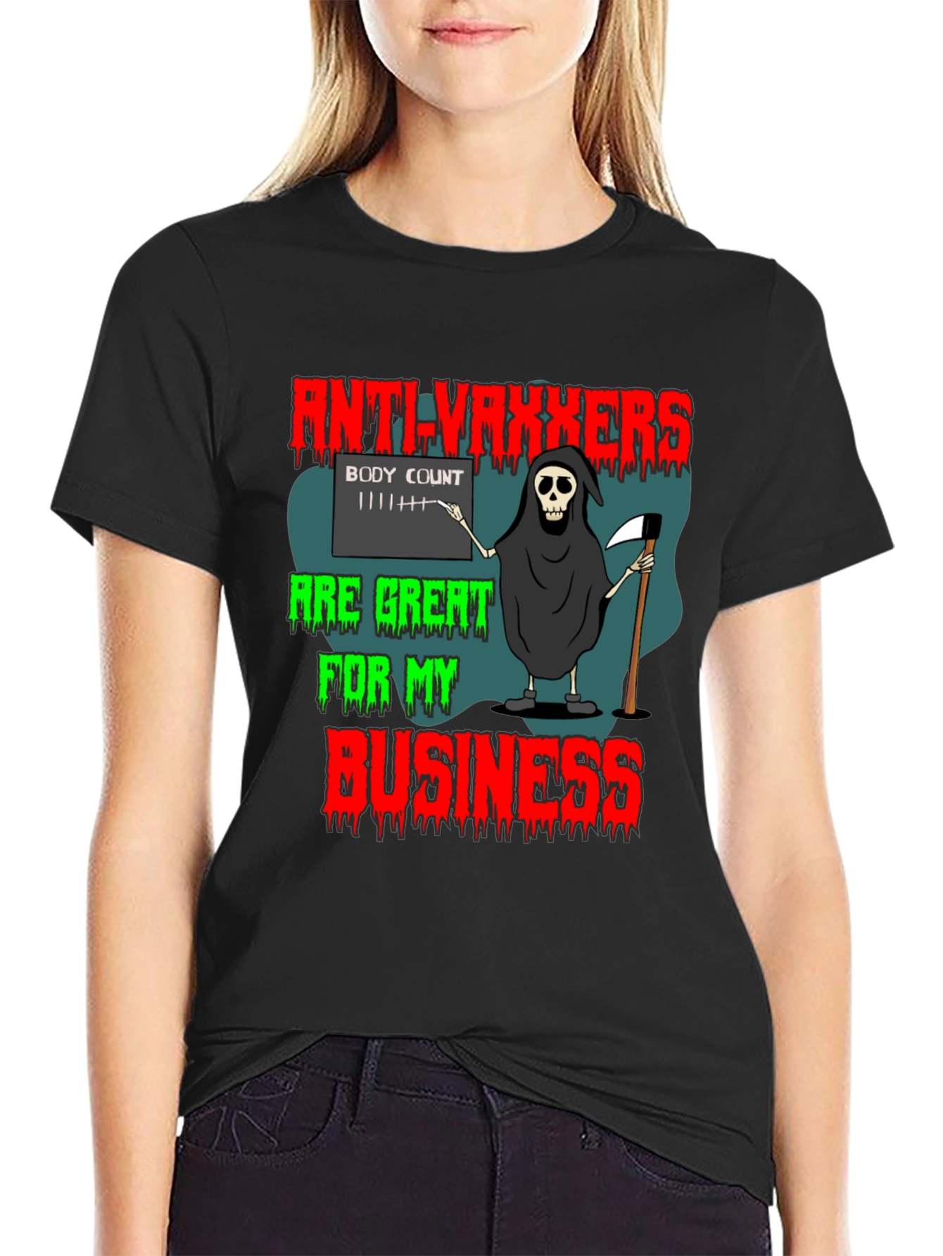Anti-Vaxxers Reaper Graphic T-Shirt