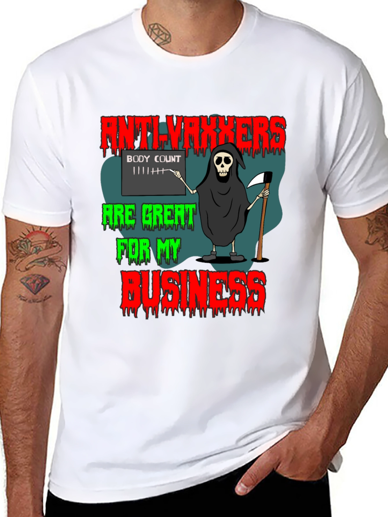 Anti-Vaxxers Reaper Graphic T-Shirt