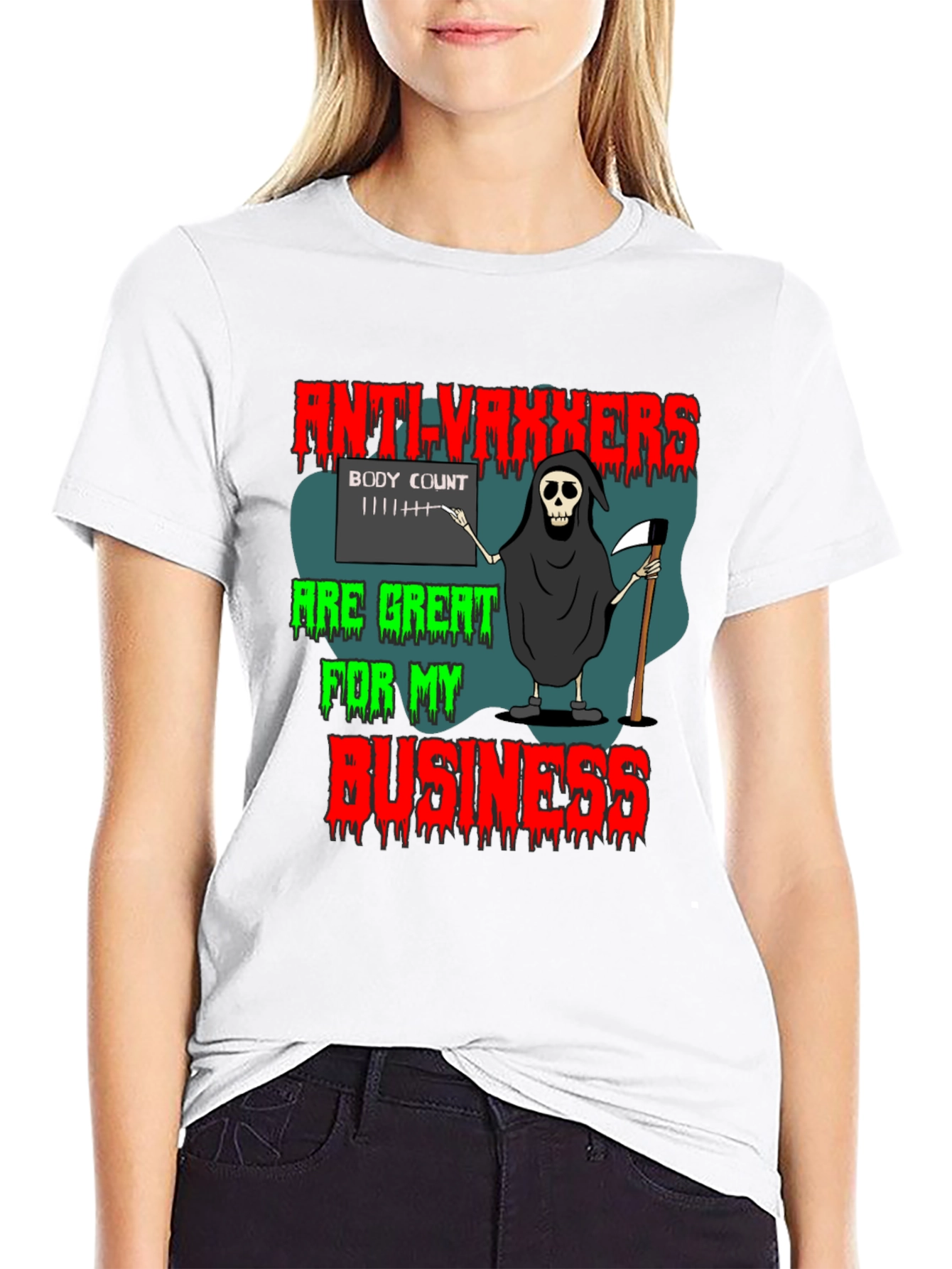 Anti-Vaxxers Reaper Graphic T-Shirt