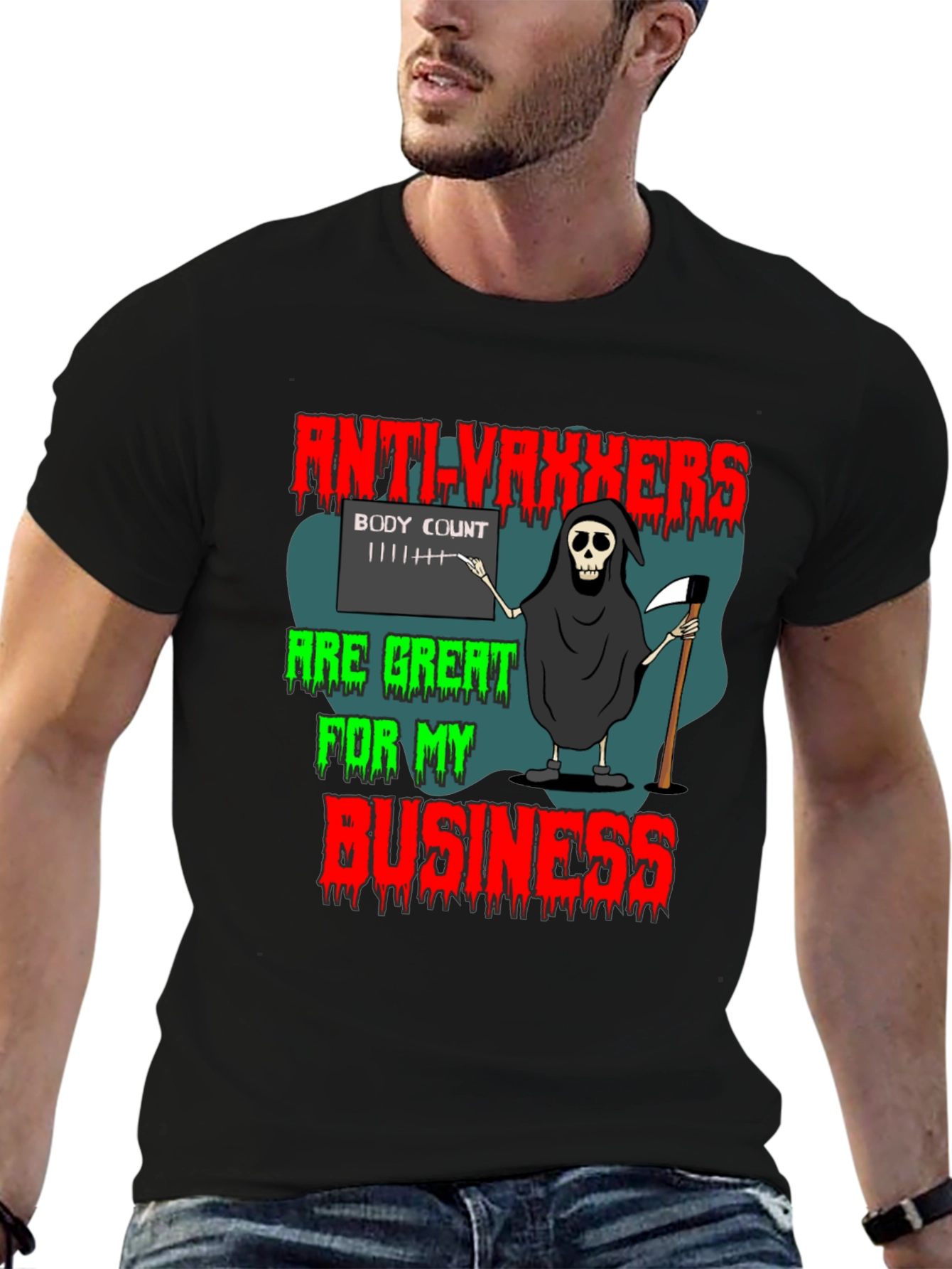 Anti-Vaxxers Reaper Graphic T-Shirt